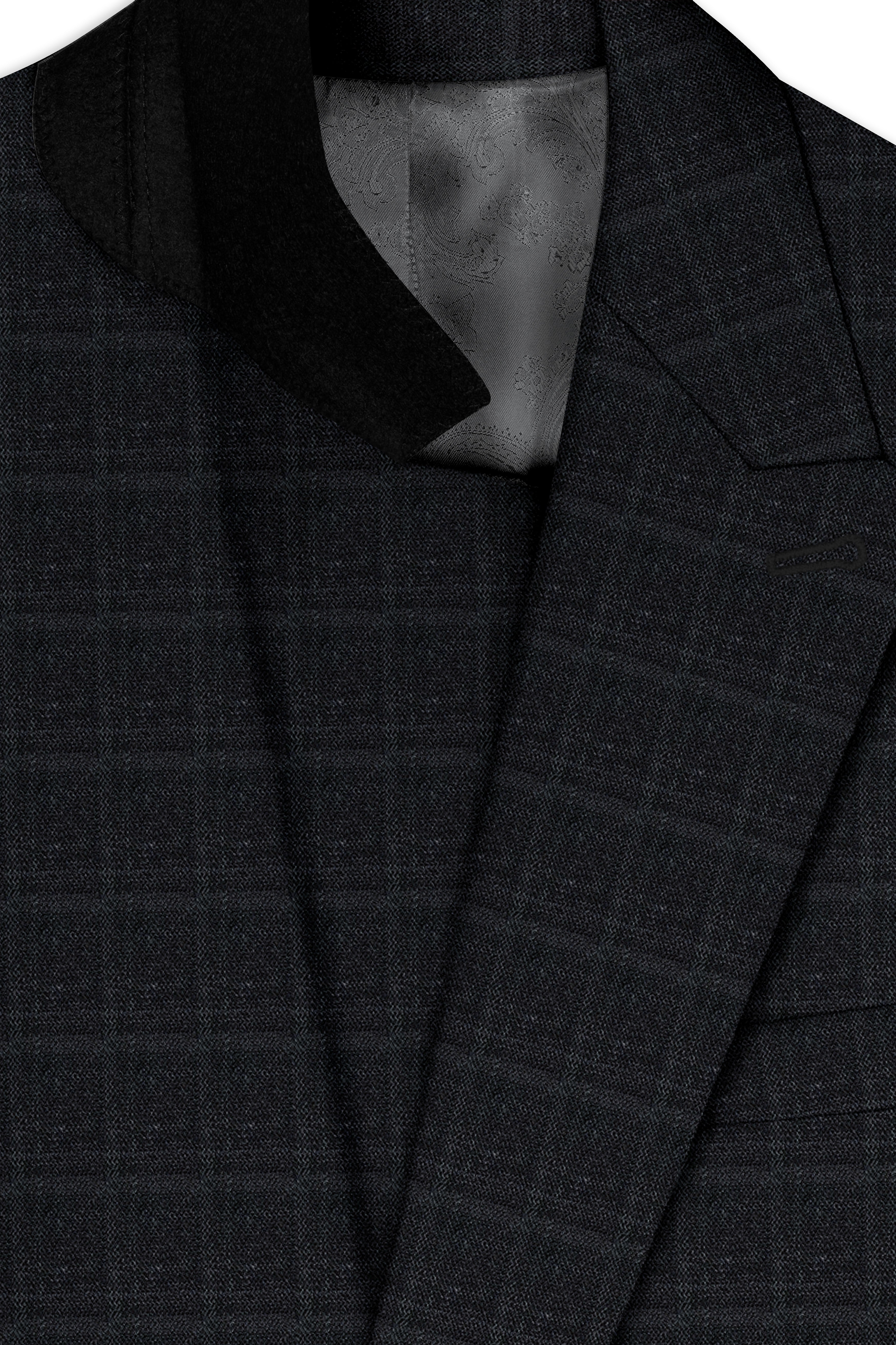 Dune Gray windowpane Double Breasted Blazer