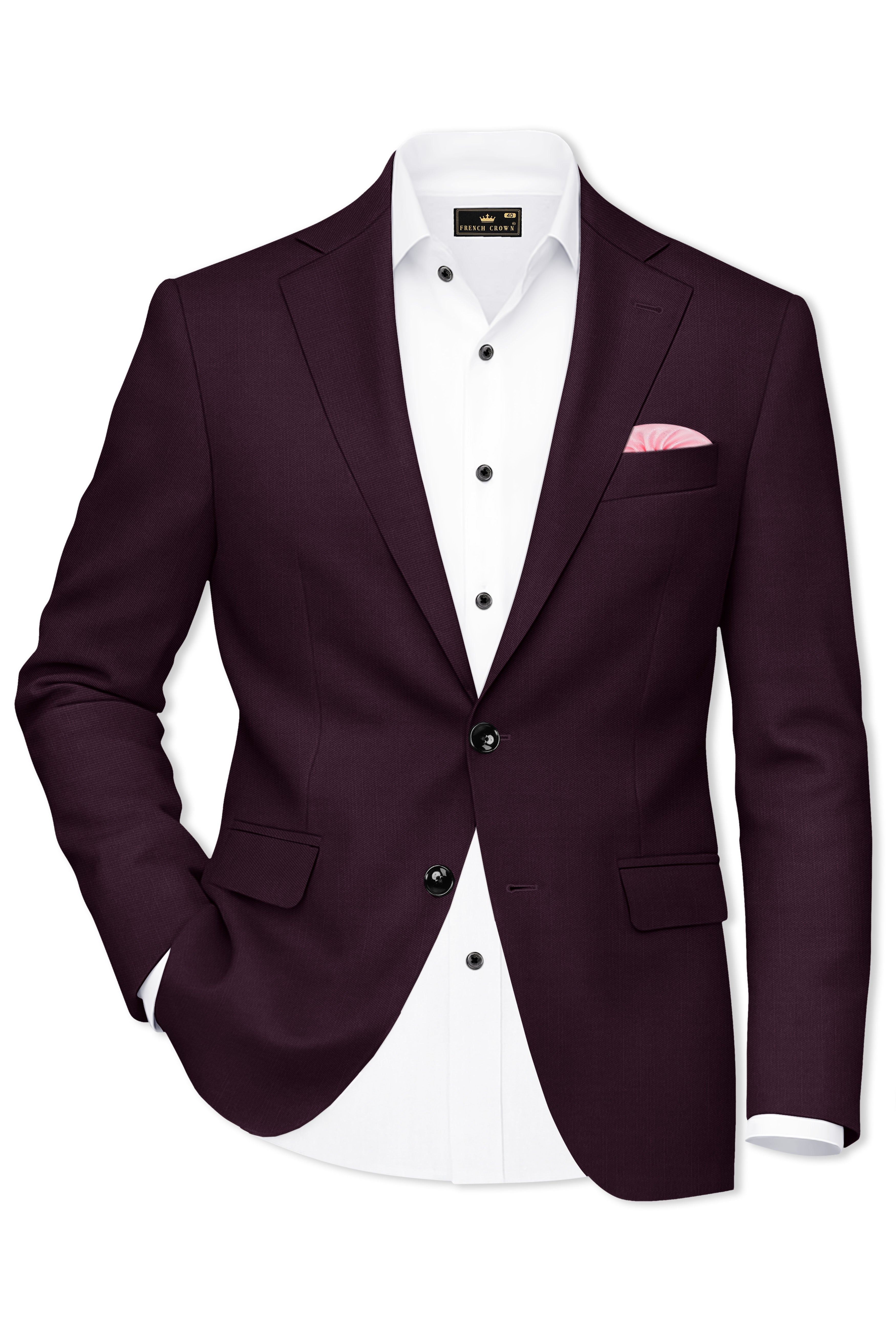 Eclipse Maroon Single Breasted Blazer