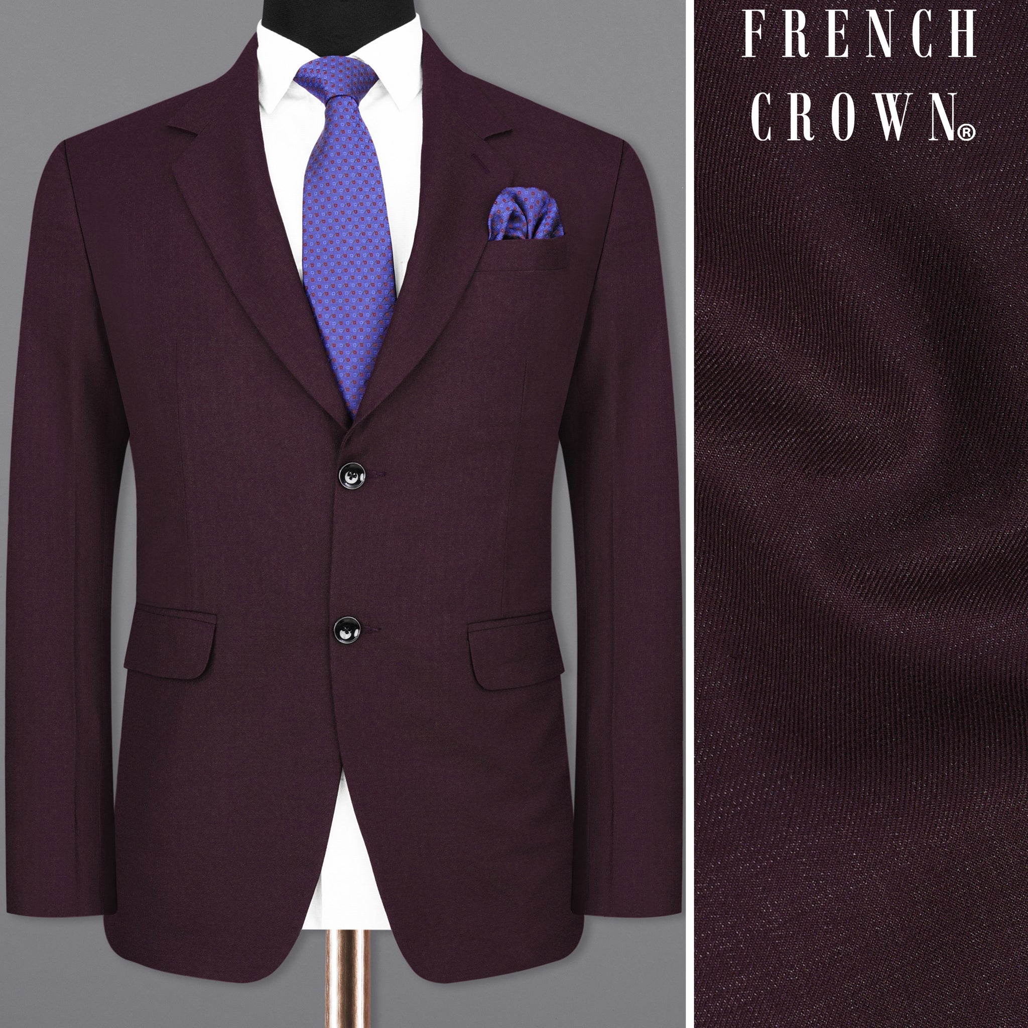 Men's Corduroy Maroon Single Breasted  Blazer