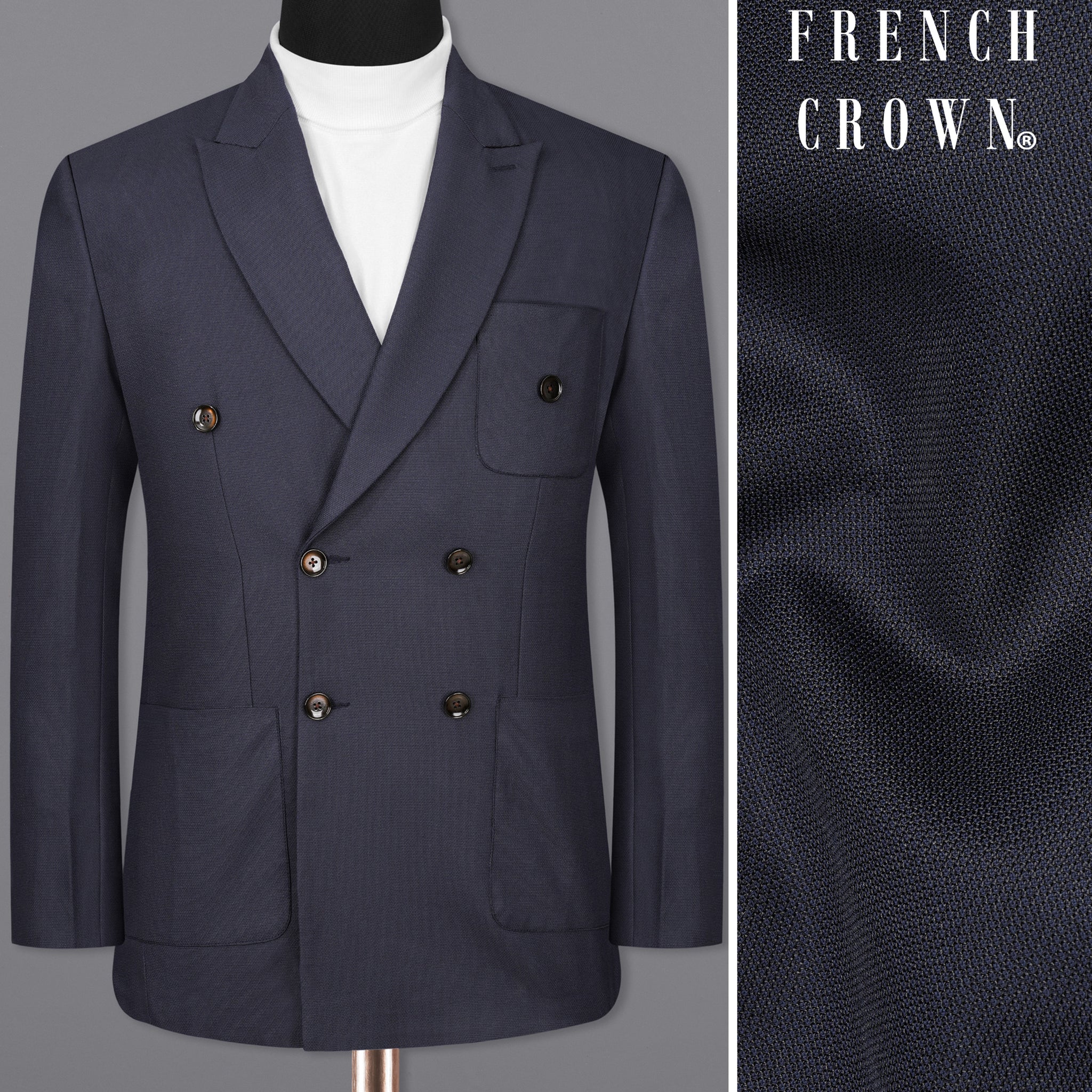 Priority premium blazer navy blue main image 0