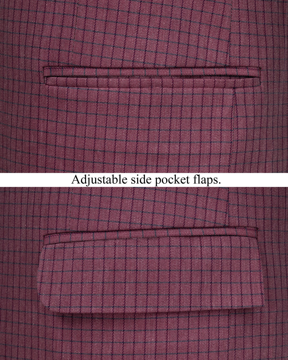 Tuscan Pink Gingham Premium Cotton Bandhgala Designer Blazer