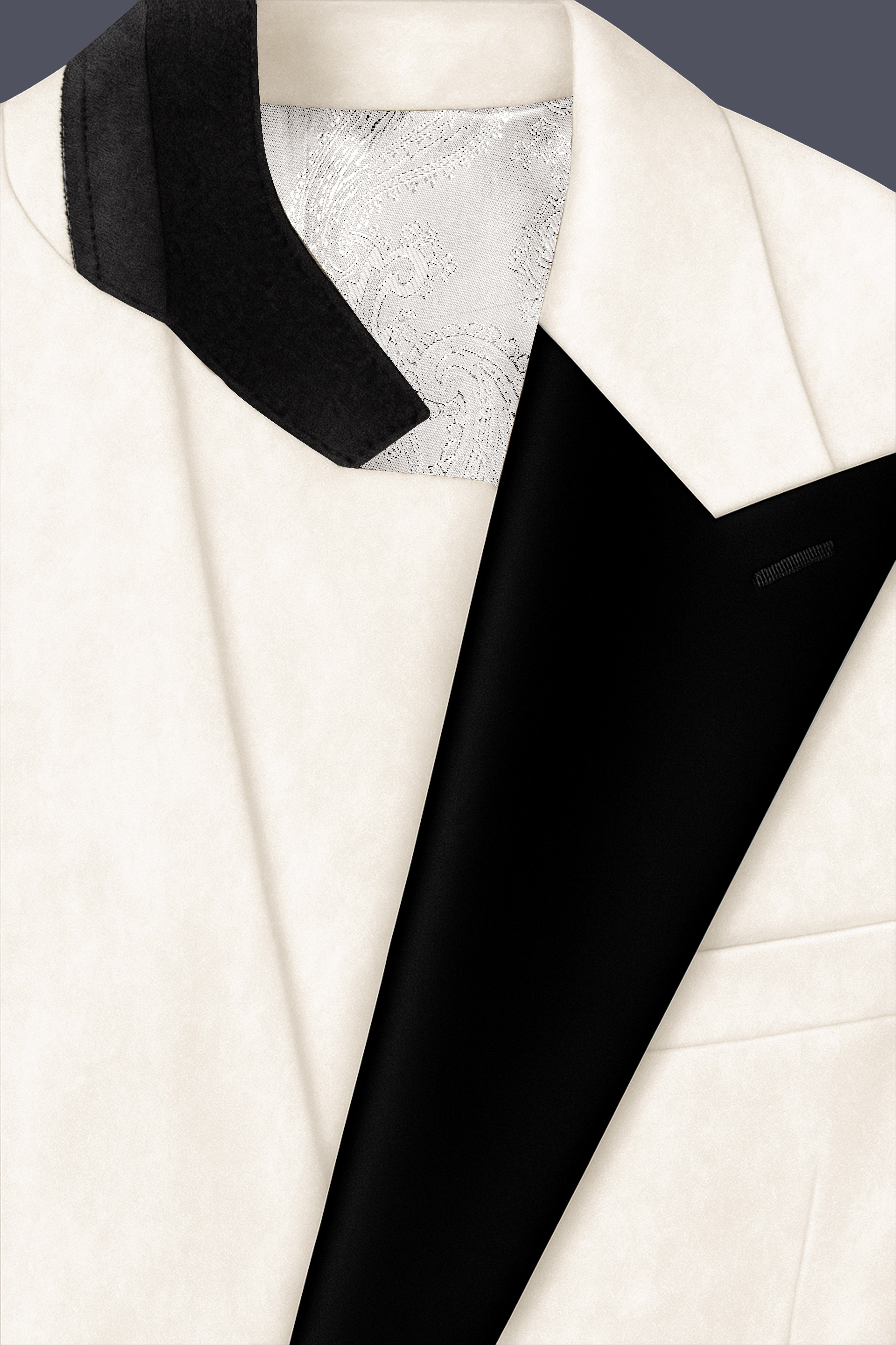 Bright White Single Breasted Premium Velvet Designer Blazer