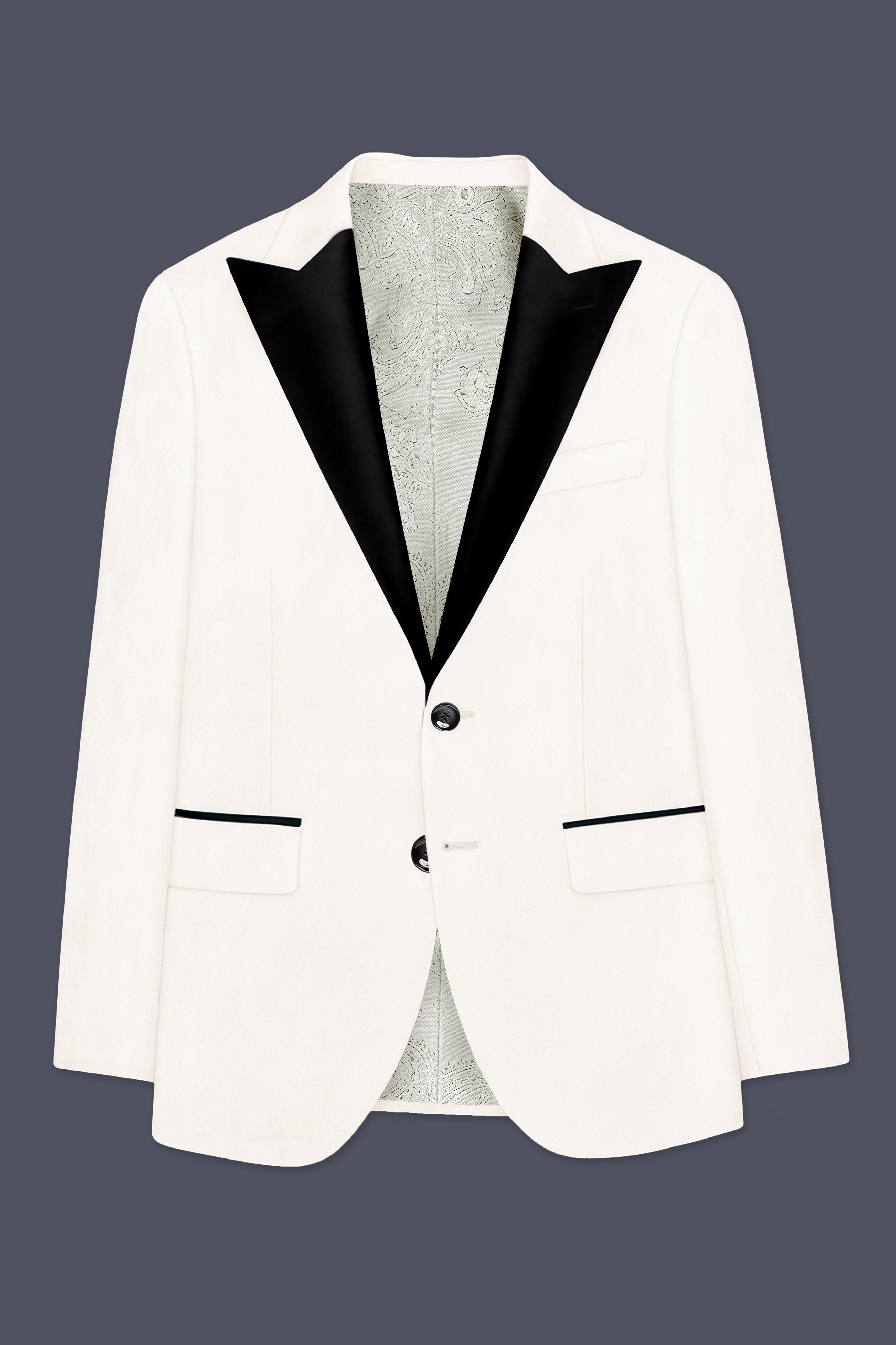 Bright White Single Breasted Premium Velvet Designer Blazer