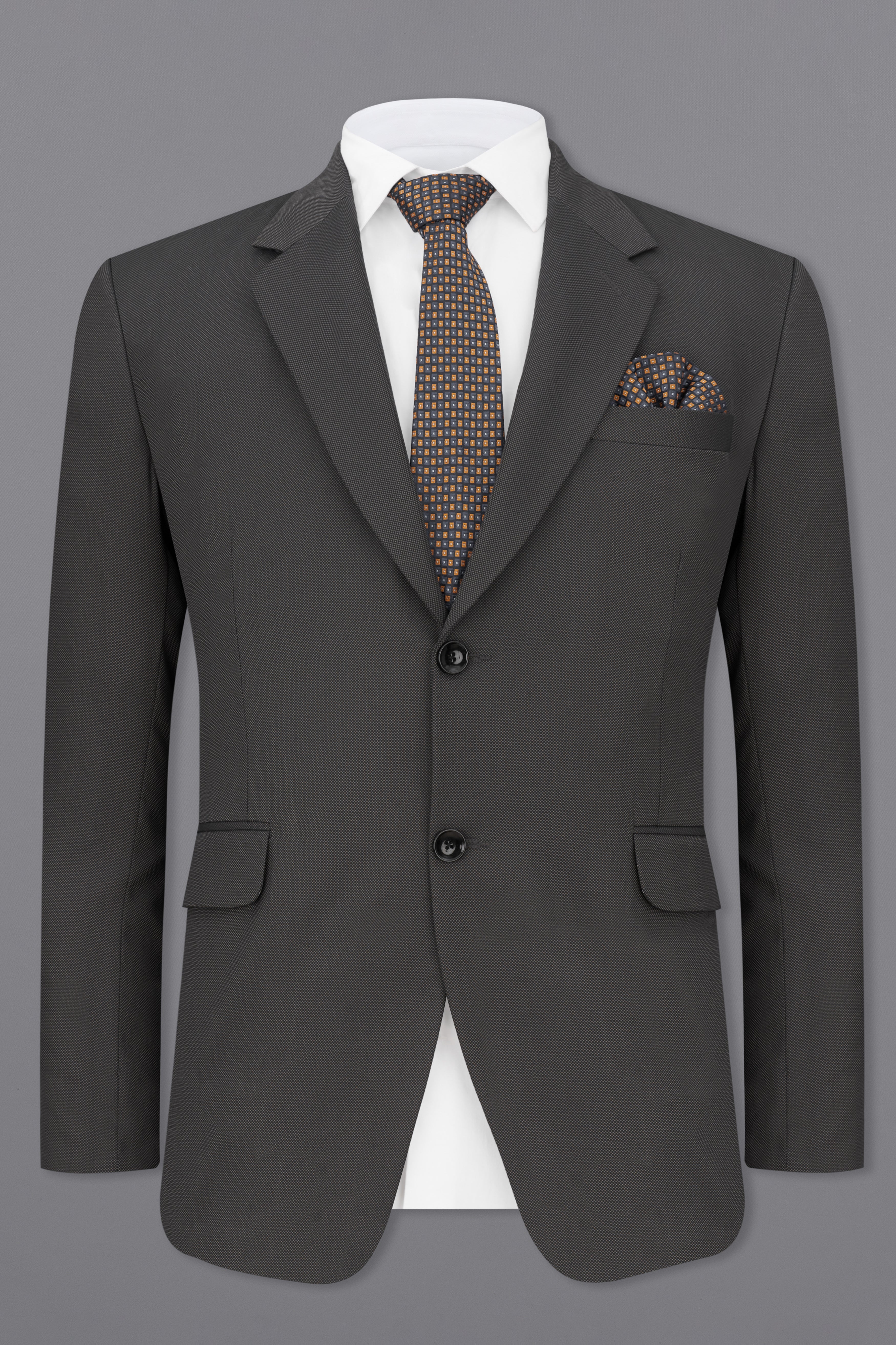 Fuscous Grey Single Breasted Blazer