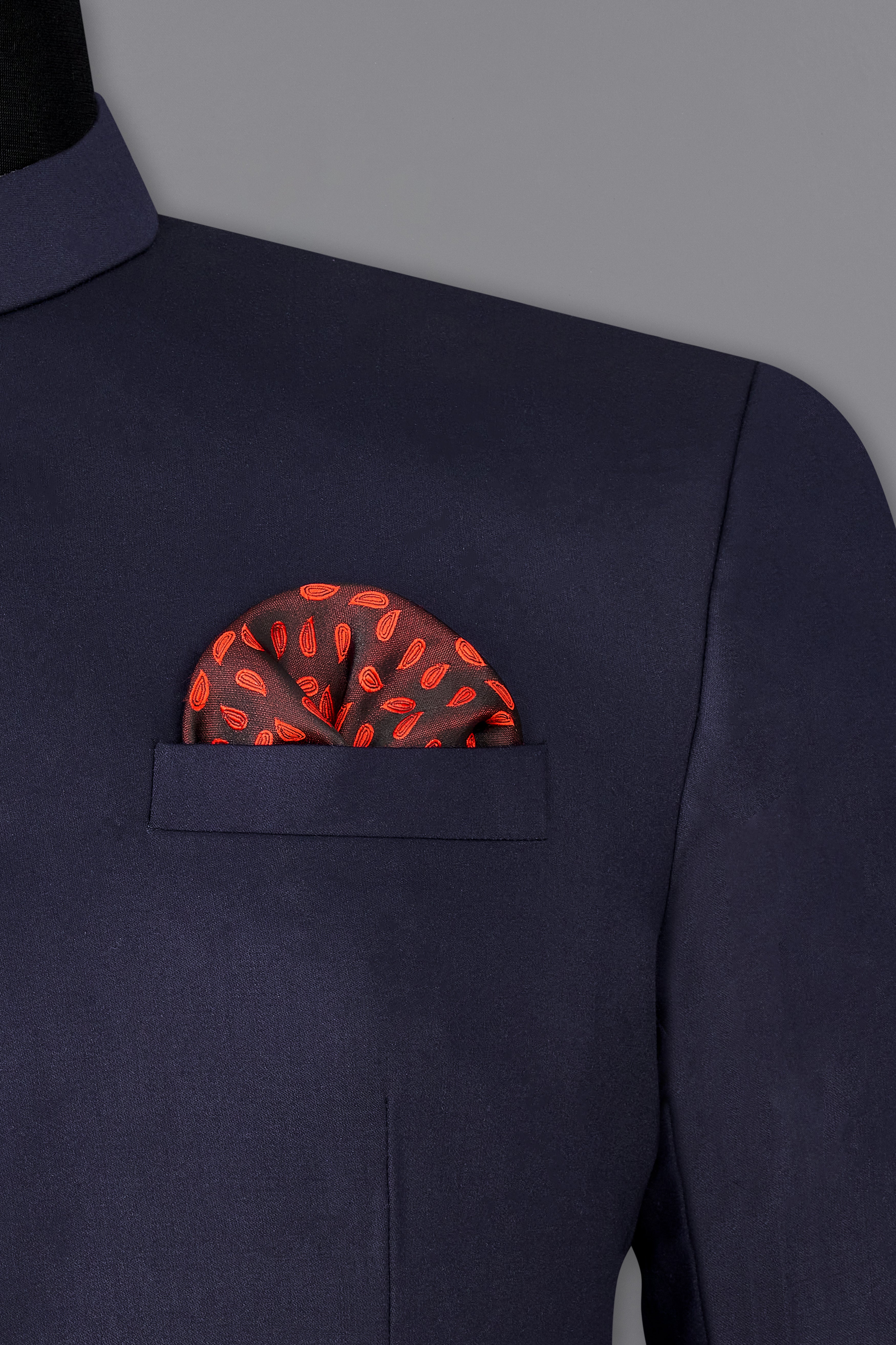 Blue Subtle Sheen Bandhgala Blazer