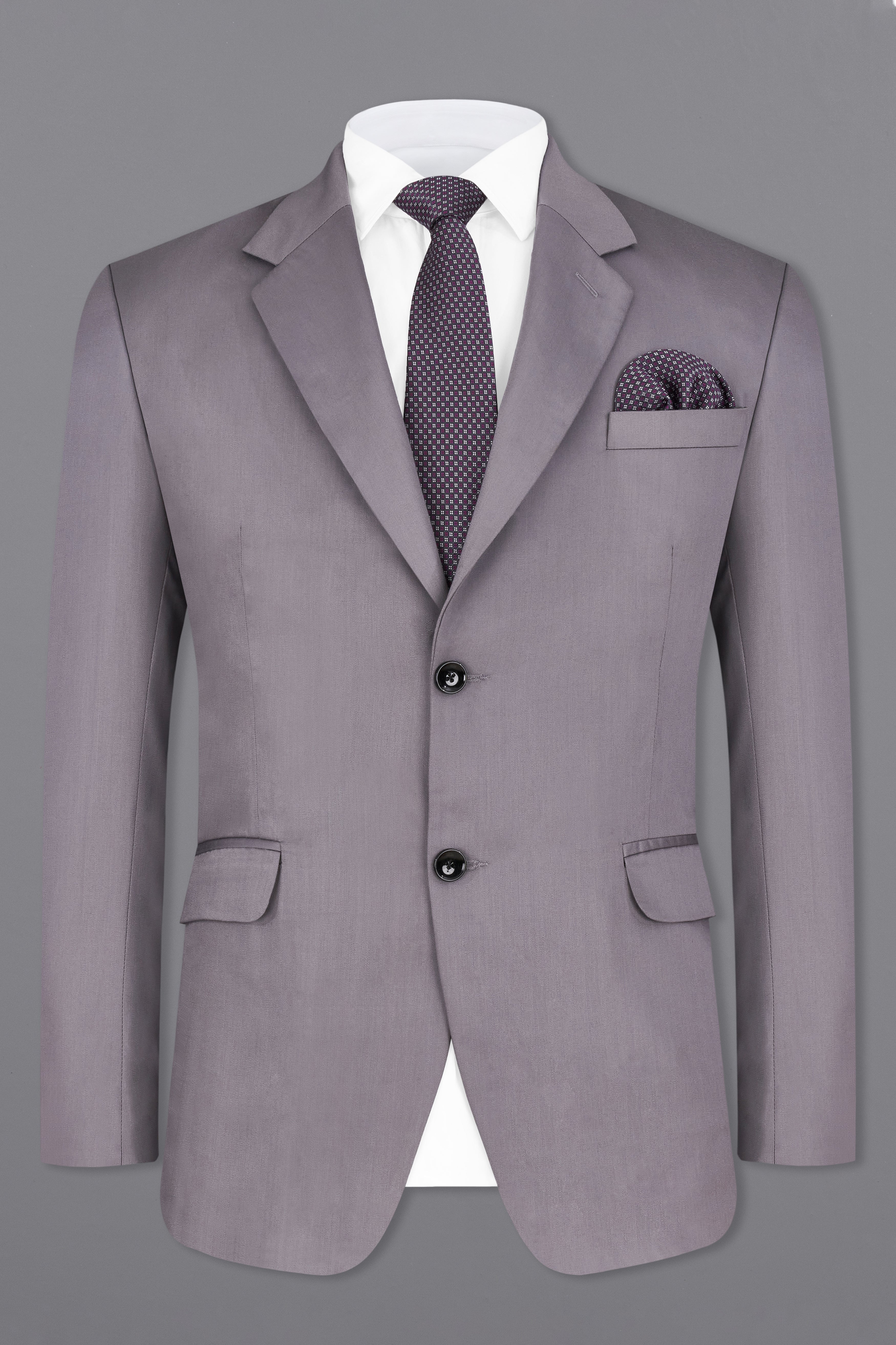 Light Gray Subtle Sheen Single Breasted Blazer