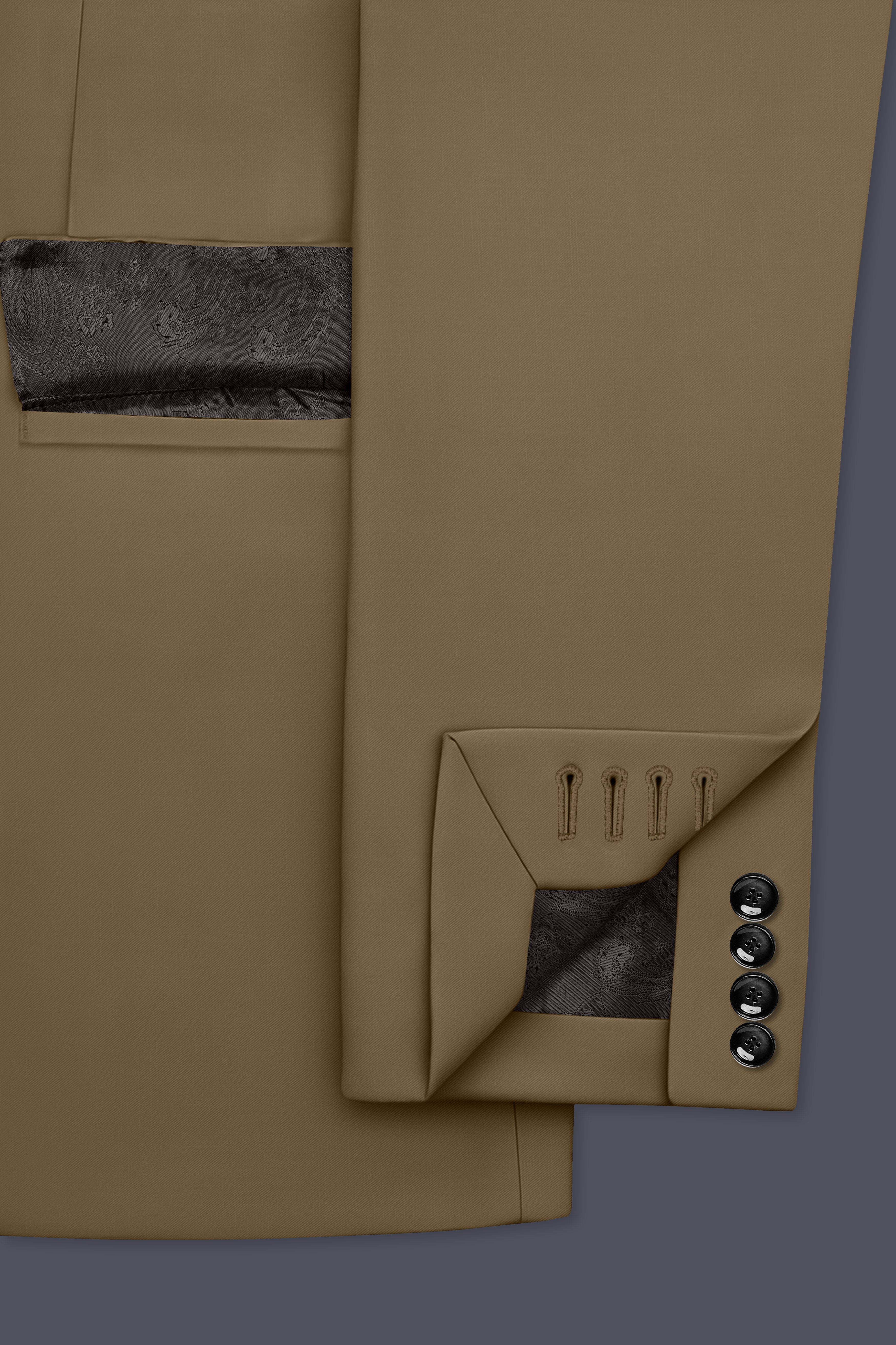 Khaki Brown Double Breasted Blazer