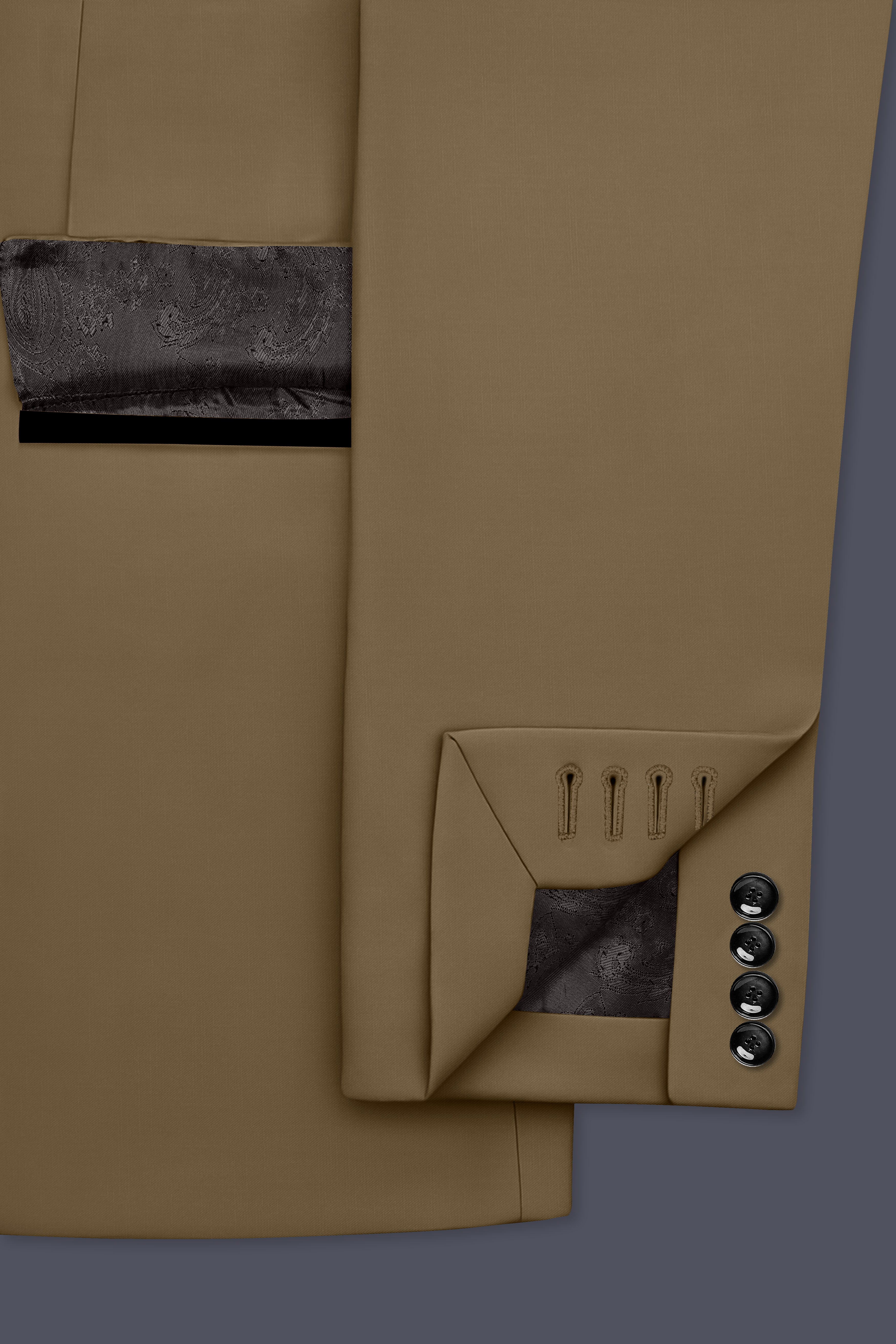 Khaki Brown Tuxedo Blazer