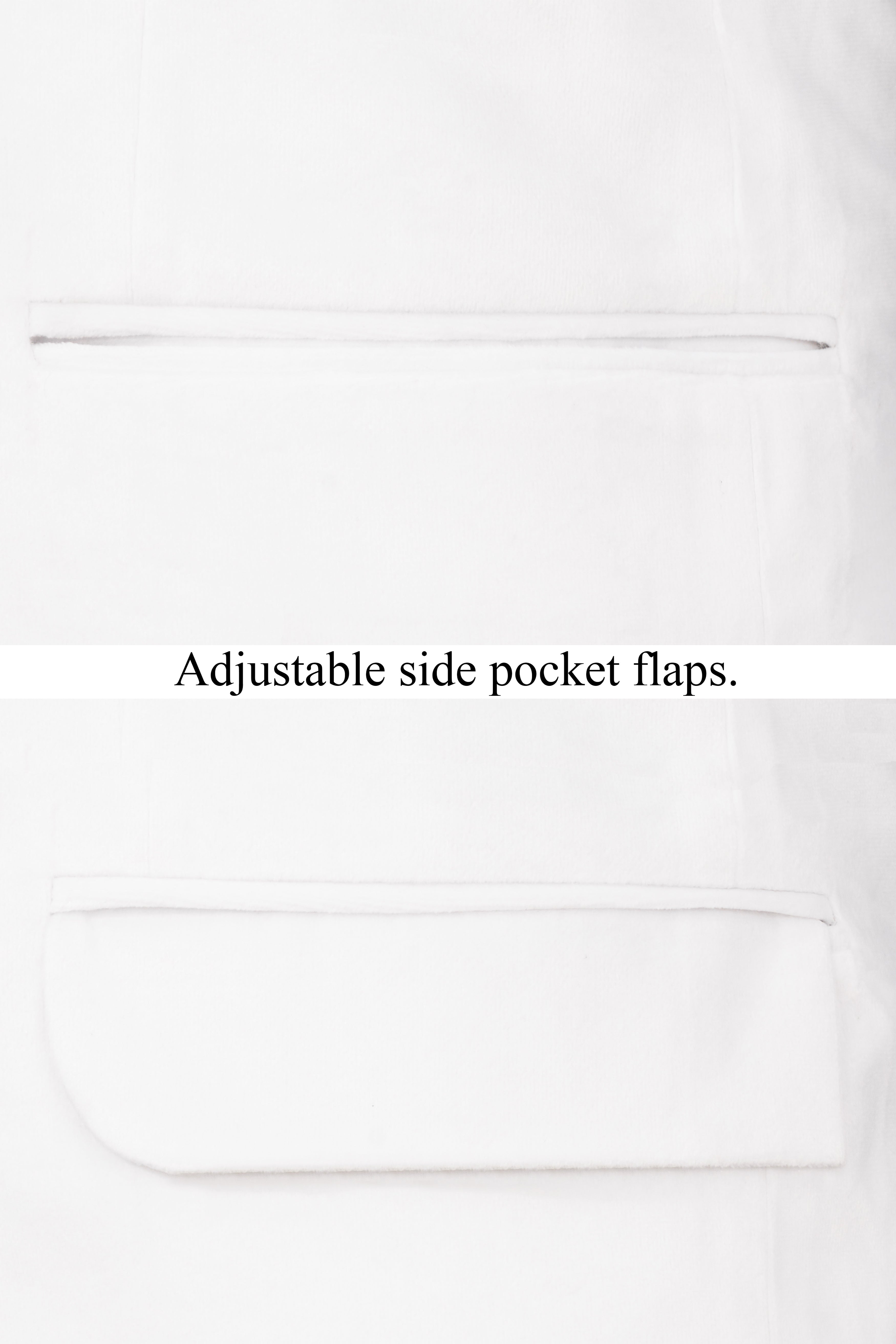 Bright White Bandhgala Velvet Blazer