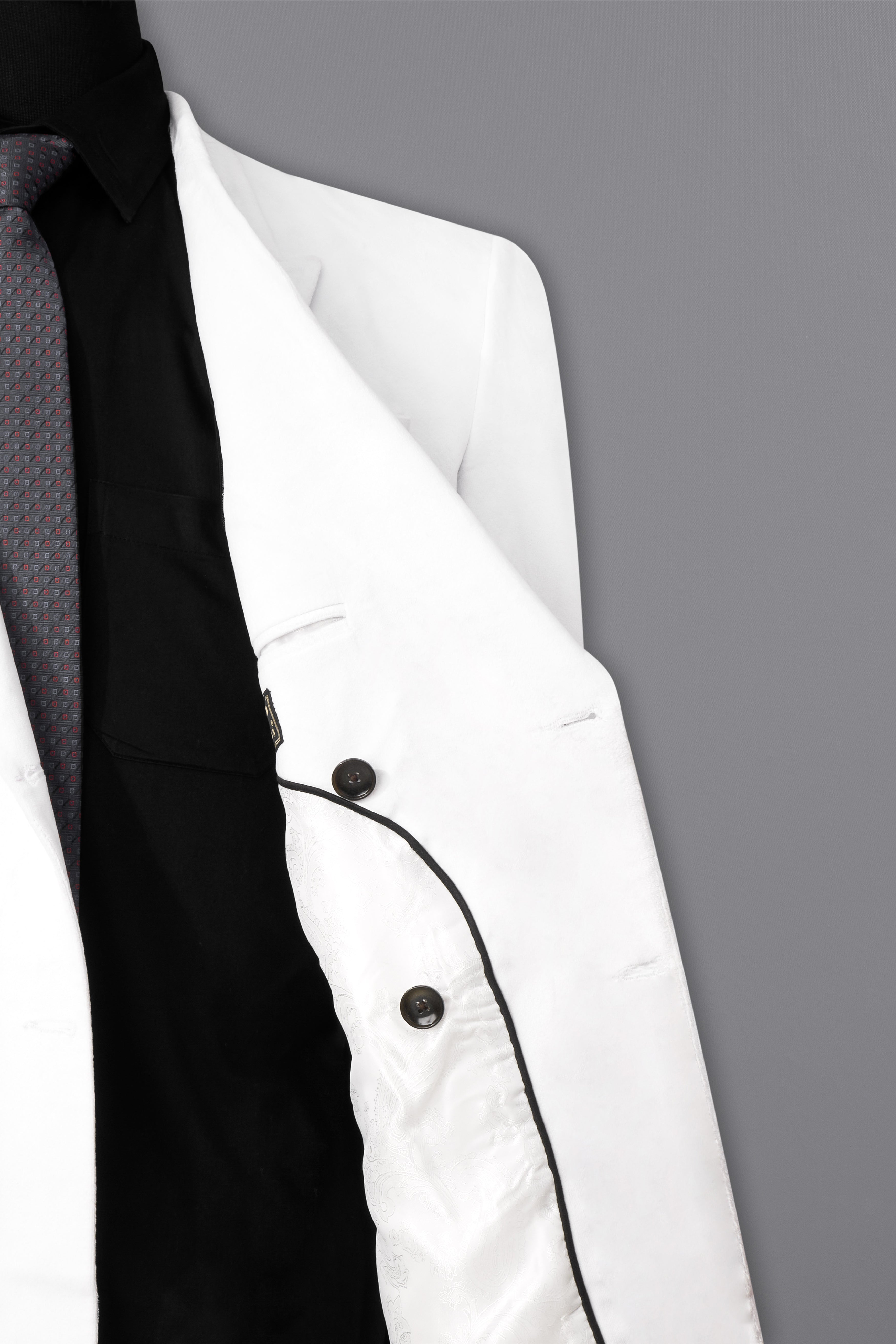 Rhino White Double Breasted Velvet Blazer BL2594-DB-36, BL2594-DB-38, BL2594-DB-40, BL2594-DB-42, BL2594-DB-44, BL2594-DB-46, BL2594-DB-48, BL2594-DB-50, BL2594-DB-52, BL2594-DB-54, BL2594-DB-56, BL2594-DB-58, BL2594-DB-60