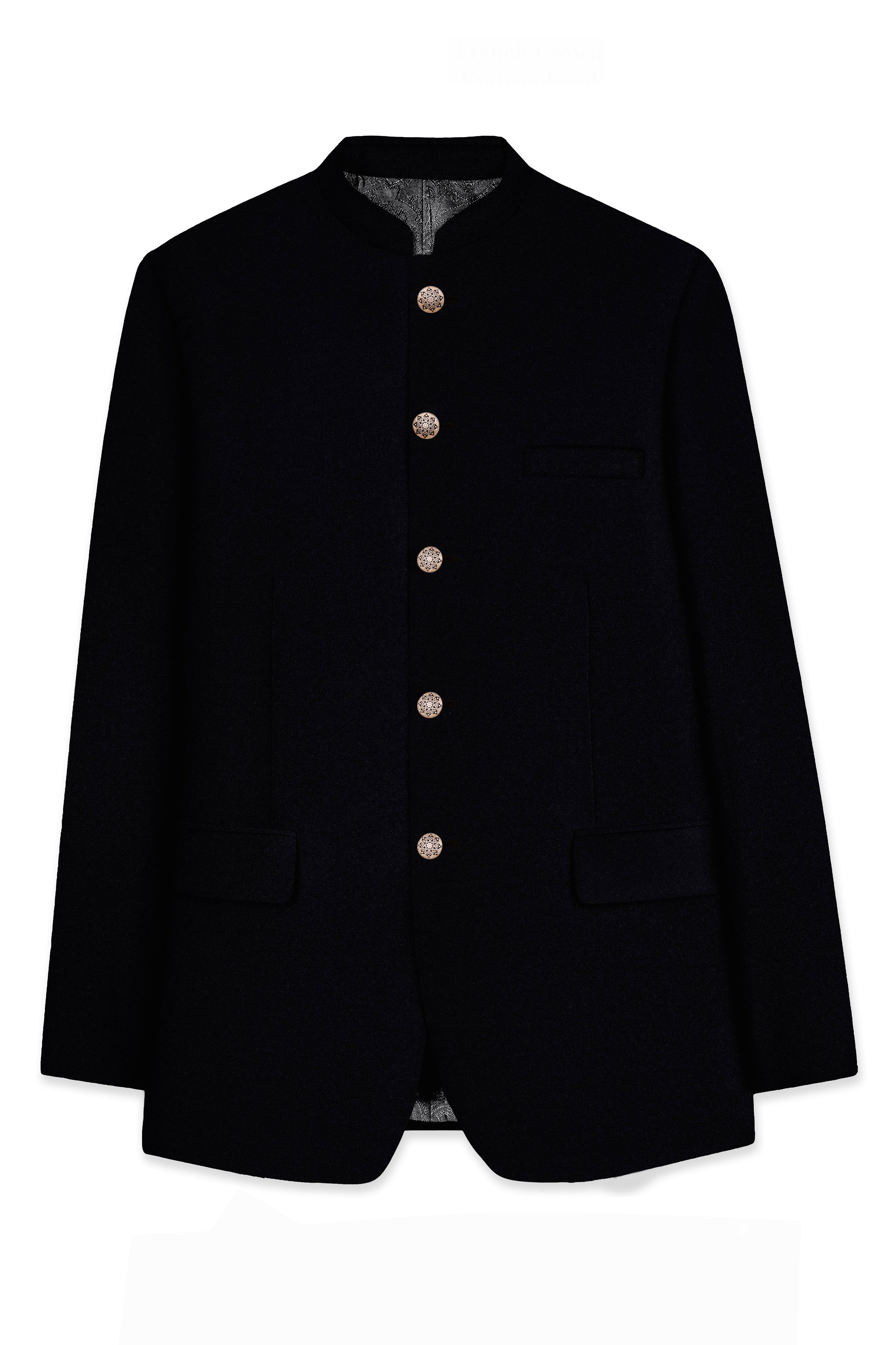 Noirex-Korean Black (The Best Black We Have) Bandhgala 4-Way Stretch Blazer