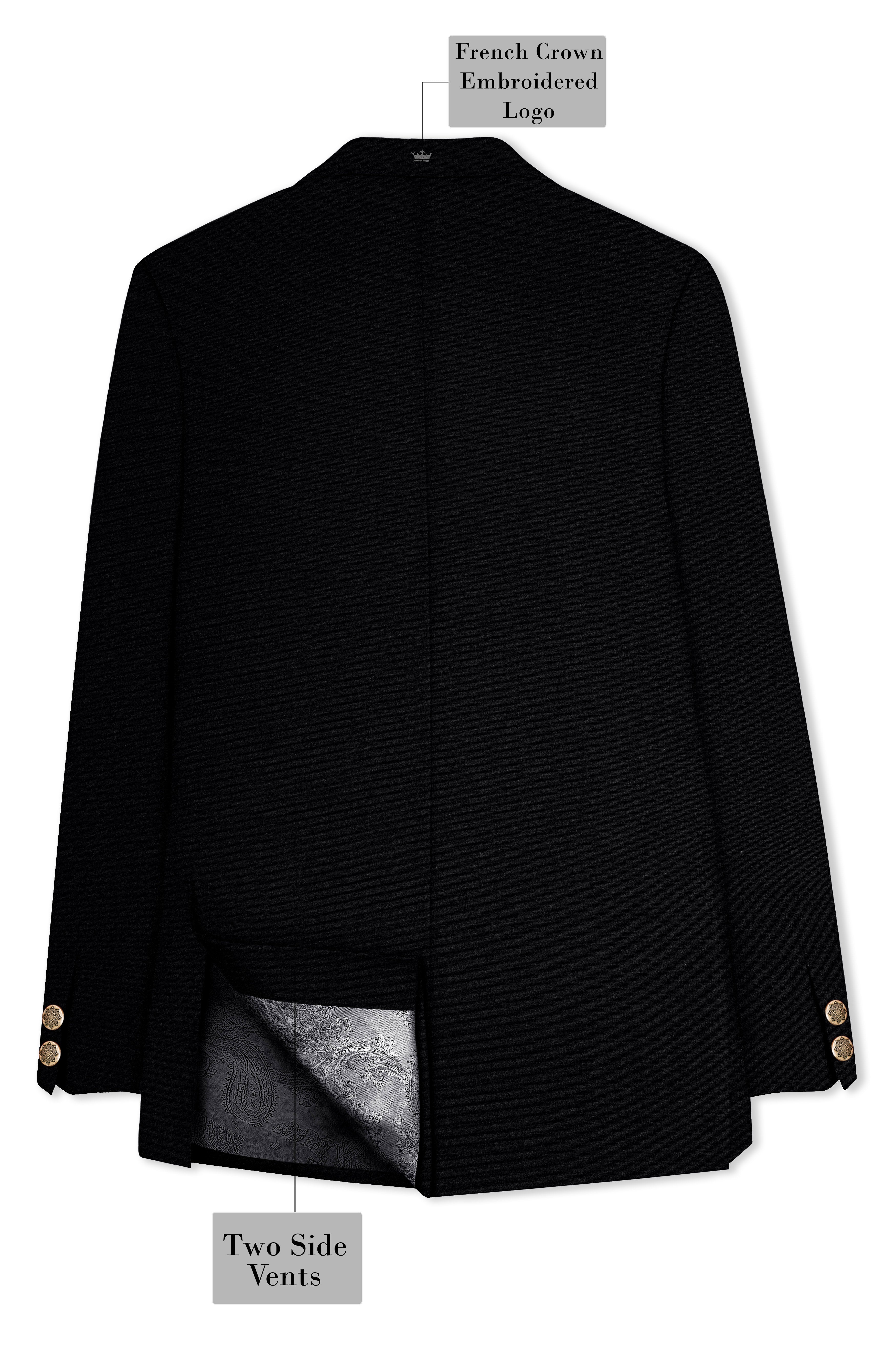 Noirex-Korean Black (The Best Black We Have) Bandhgala 4-Way Stretch Blazer