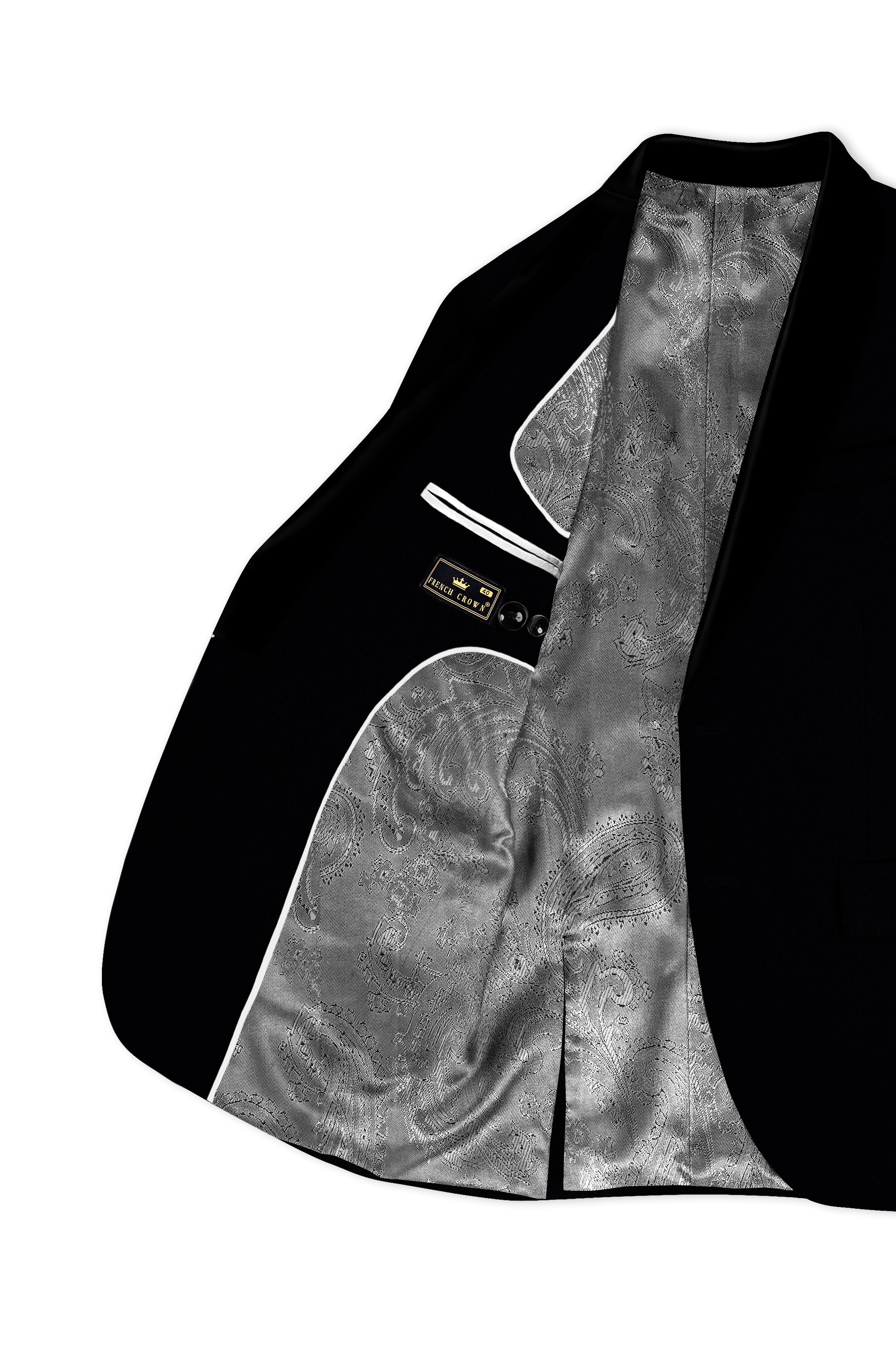 Noirex-Korean Black (The Best Black We Have) Tuxedo Designer 4-Way Stretch Wrinkle-Free Blazer