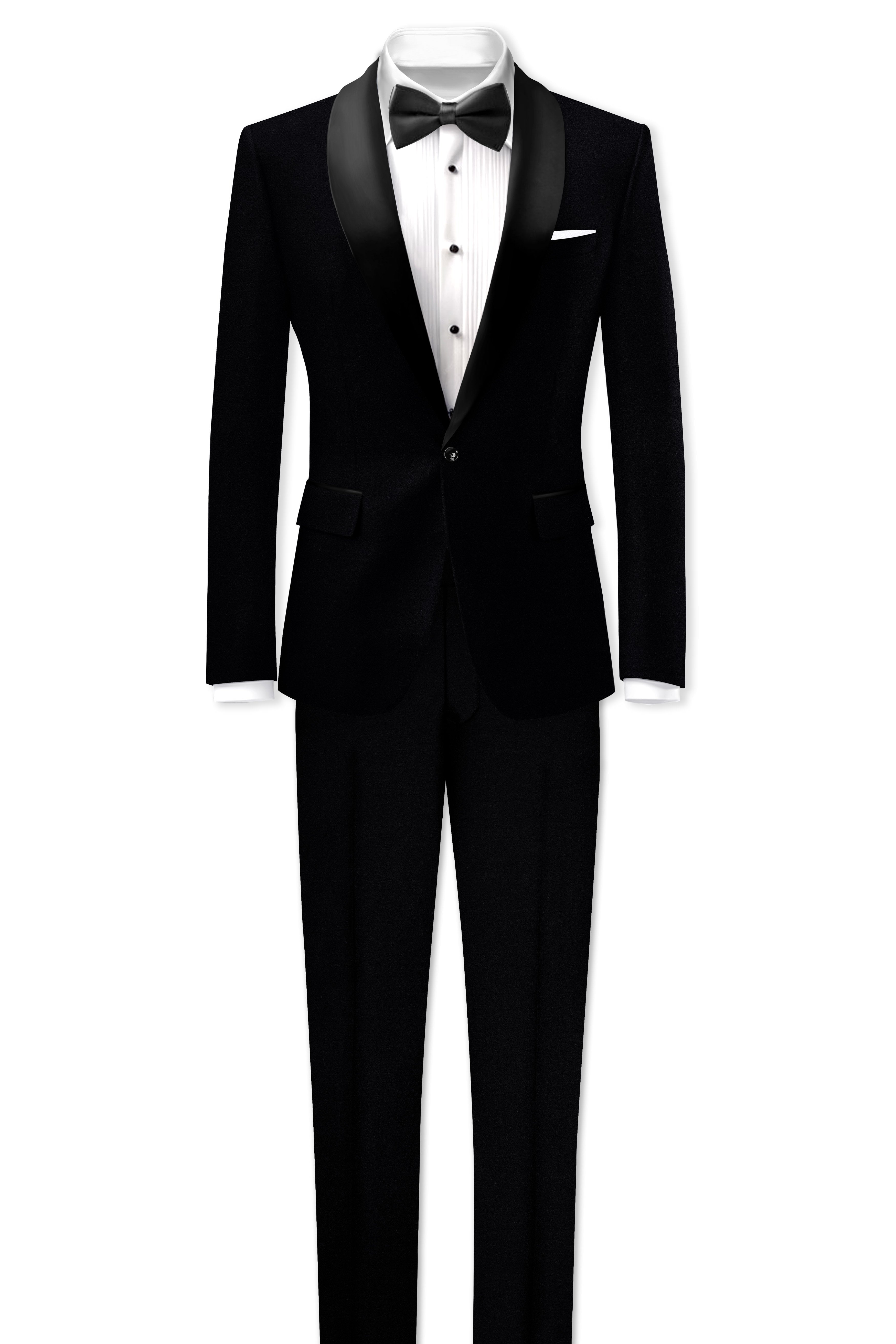 Noirex-Korean Black (The Best Black We Have) Tuxedo Designer 4-Way Stretch Wrinkle-Free Blazer