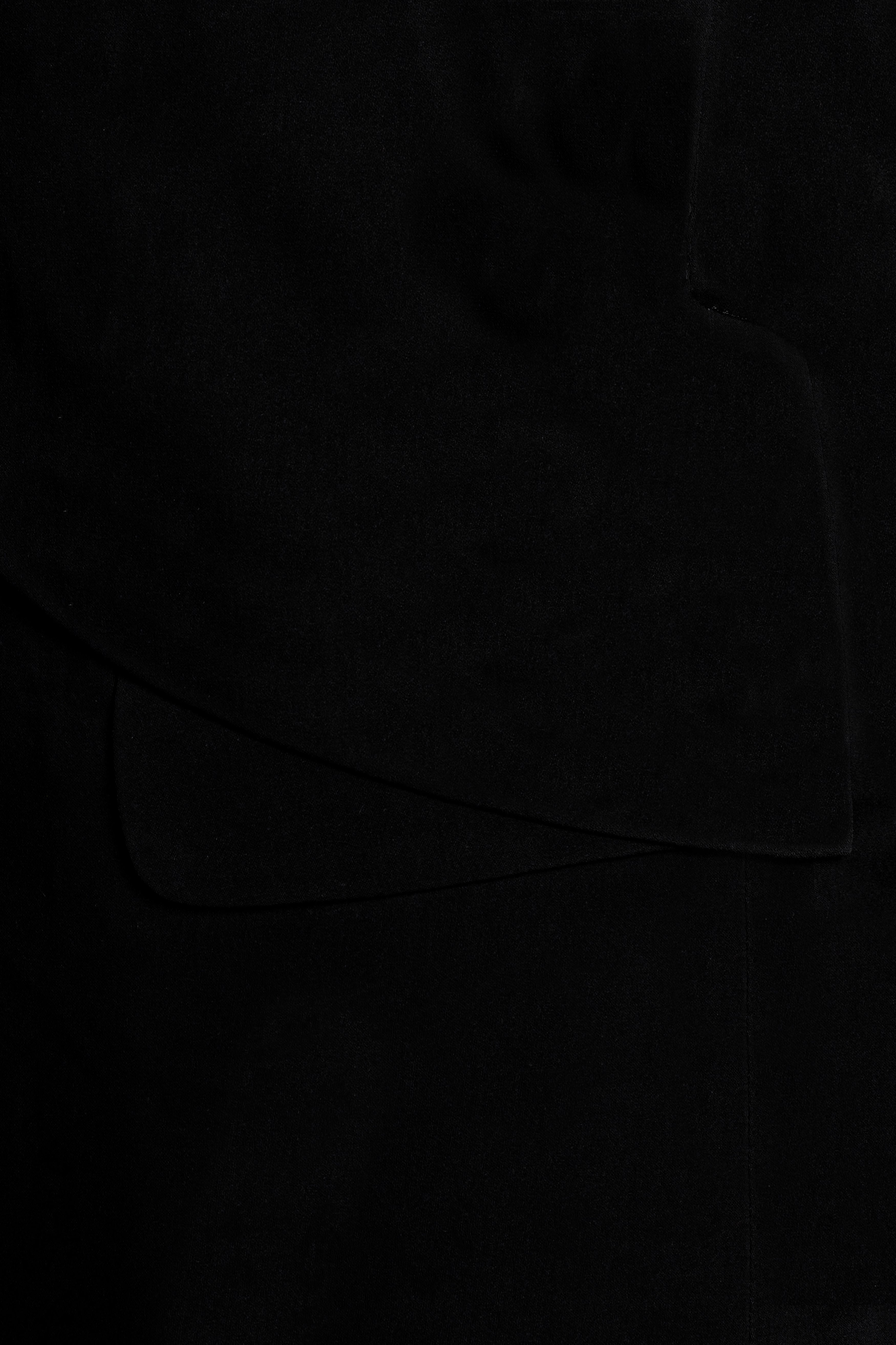 Noirex-Korean Black (The Best Black We Have) 4-Way Stretch Bandhgala Designer Blazer
