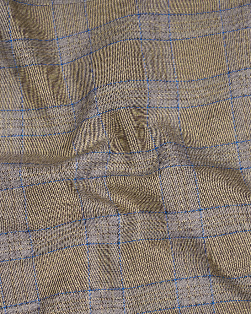 Arrowtown Brown with Azure Blue Plaid Double Breasted Designer Blazer BL2611-DB-D145-36, BL2611-DB-D145-38, BL2611-DB-D145-40, BL2611-DB-D145-42, BL2611-DB-D145-44, BL2611-DB-D145-46, BL2611-DB-D145-48, BL2611-DB-D145-50, BL2611-DB-D145-52, BL2611-DB-D145-54, BL2611-DB-D145-56, BL2611-DB-D145-58, BL2611-DB-D145-60