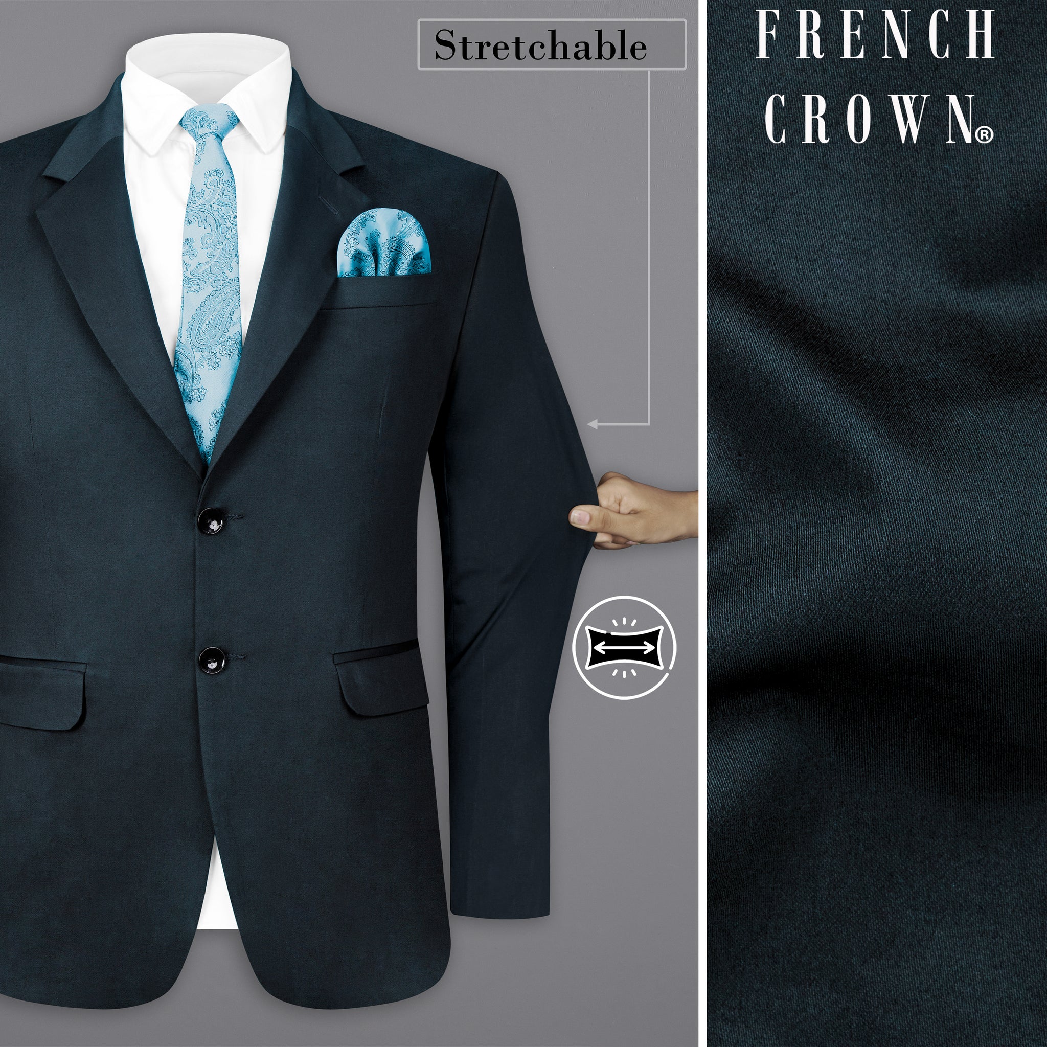 Men's Sea Green Cotton Open Front Casual Blazer