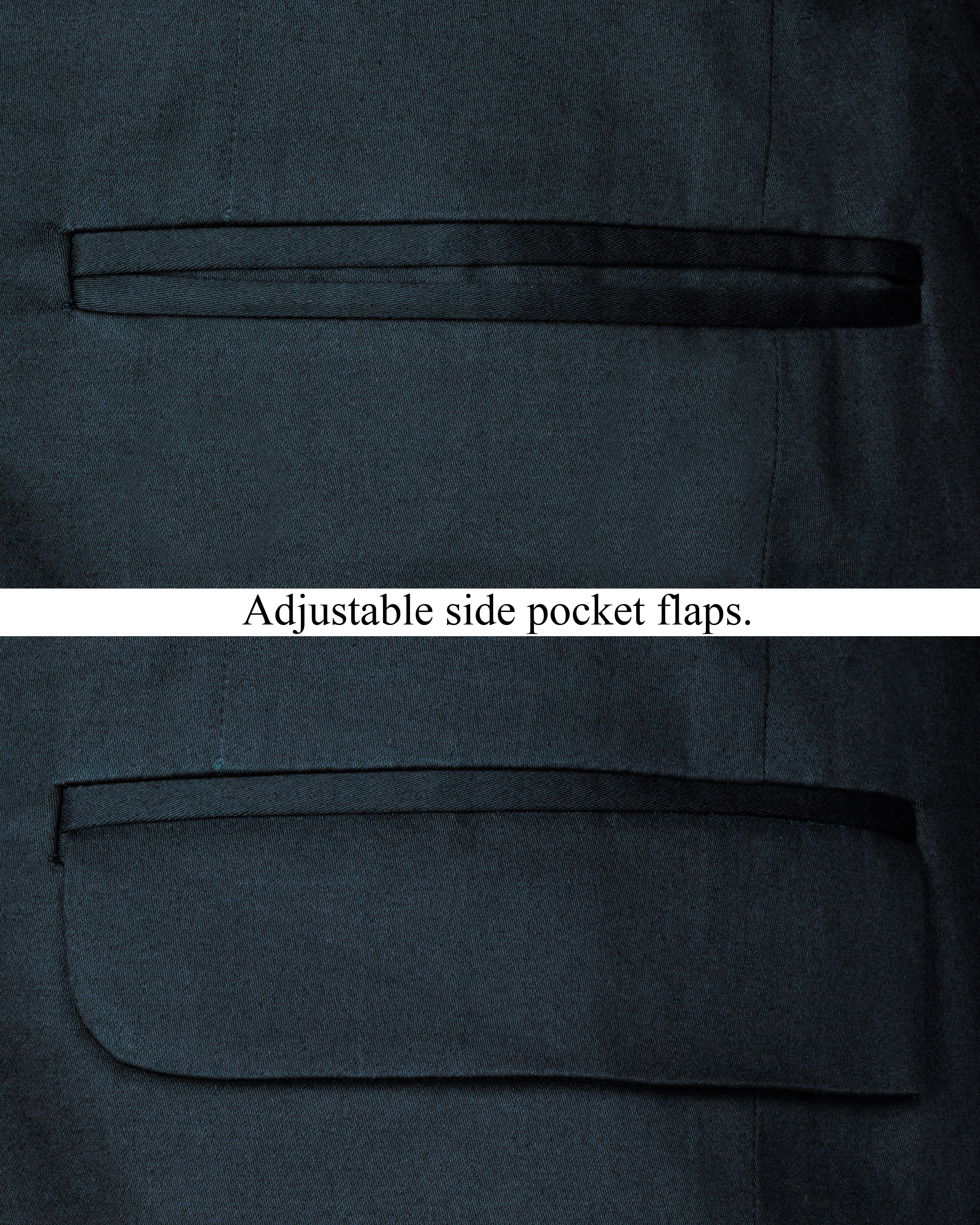 Timber Sea Green Solid Stretchable Premium Cotton Double Breasted traveler Blazer