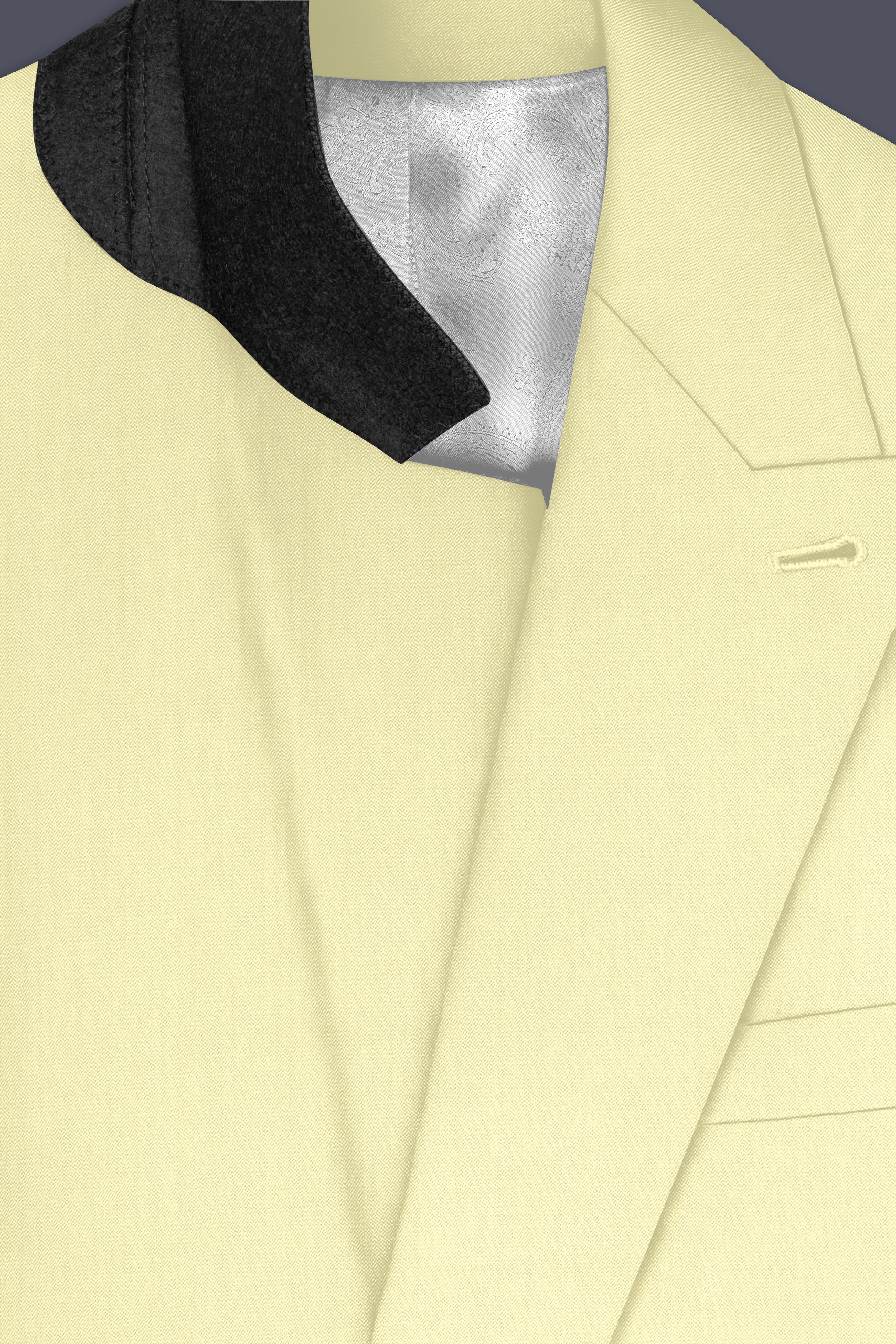 Maize Cream Stretchable Double Breasted Premium Cotton traveler Blazer