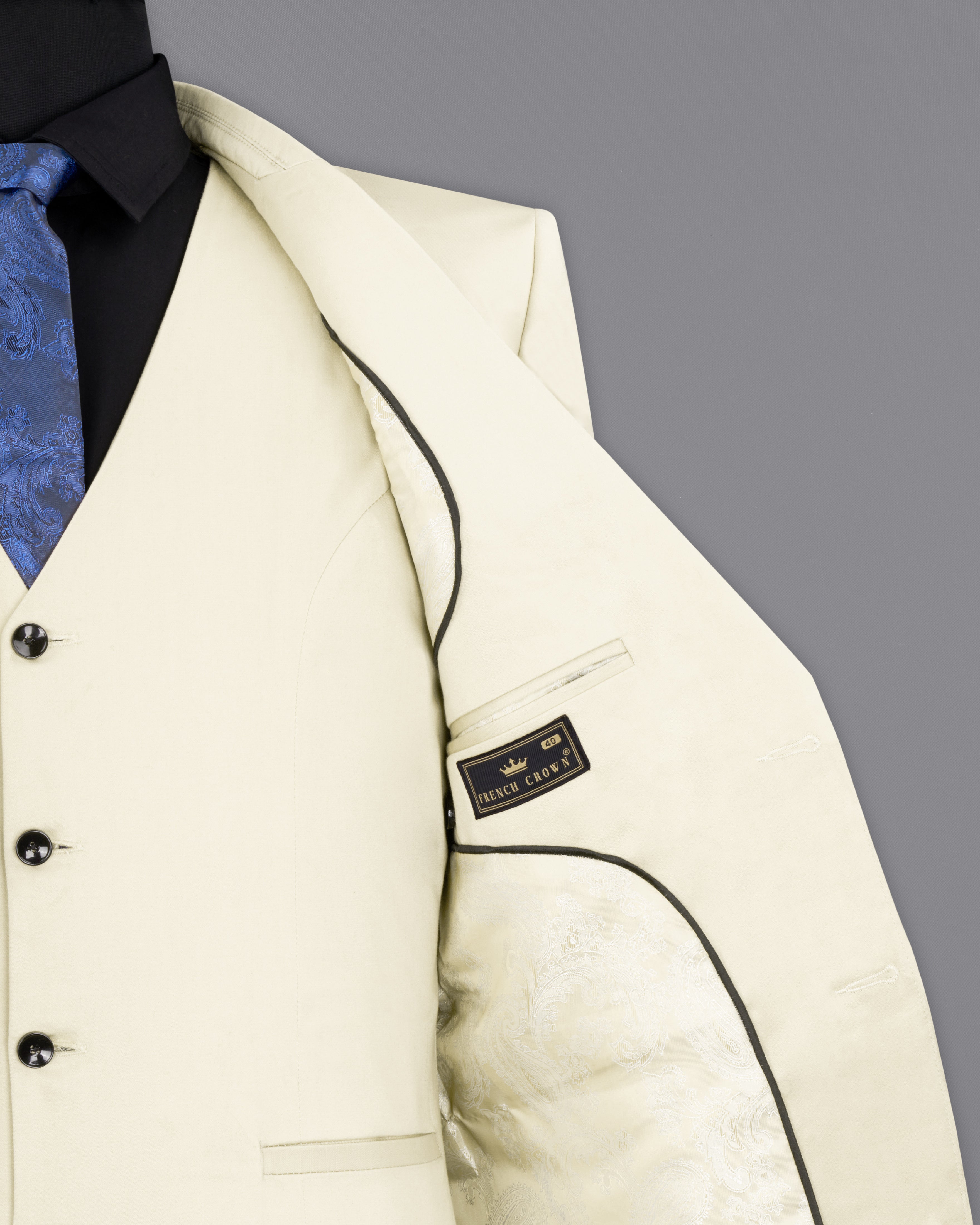 Merino Cream Stretchable Premium Cotton traveler Blazer