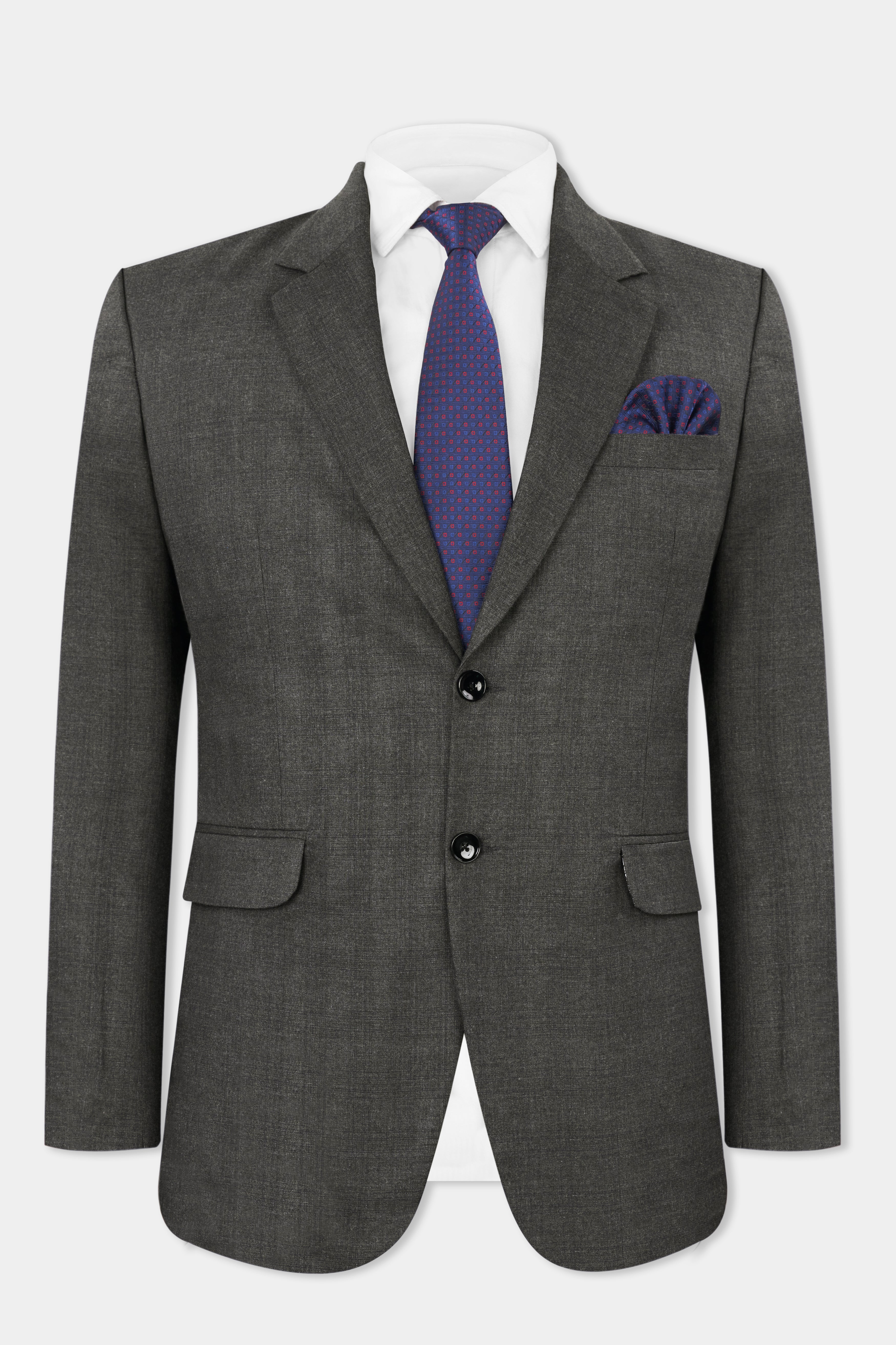 Iridium Gray Single-Breasted Blazer