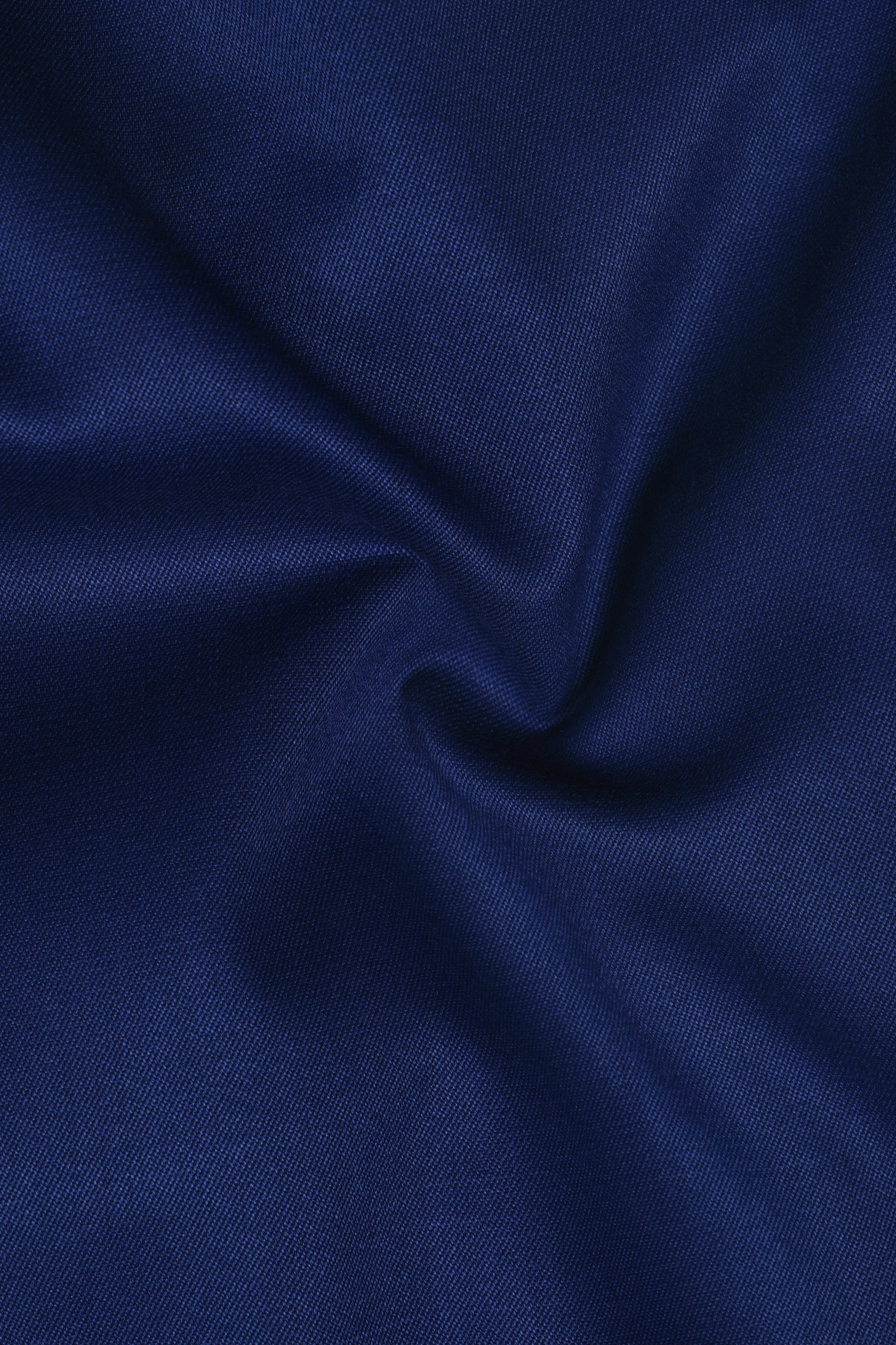 Rhino Blue Stretchable Single-Breasted traveler Blazer