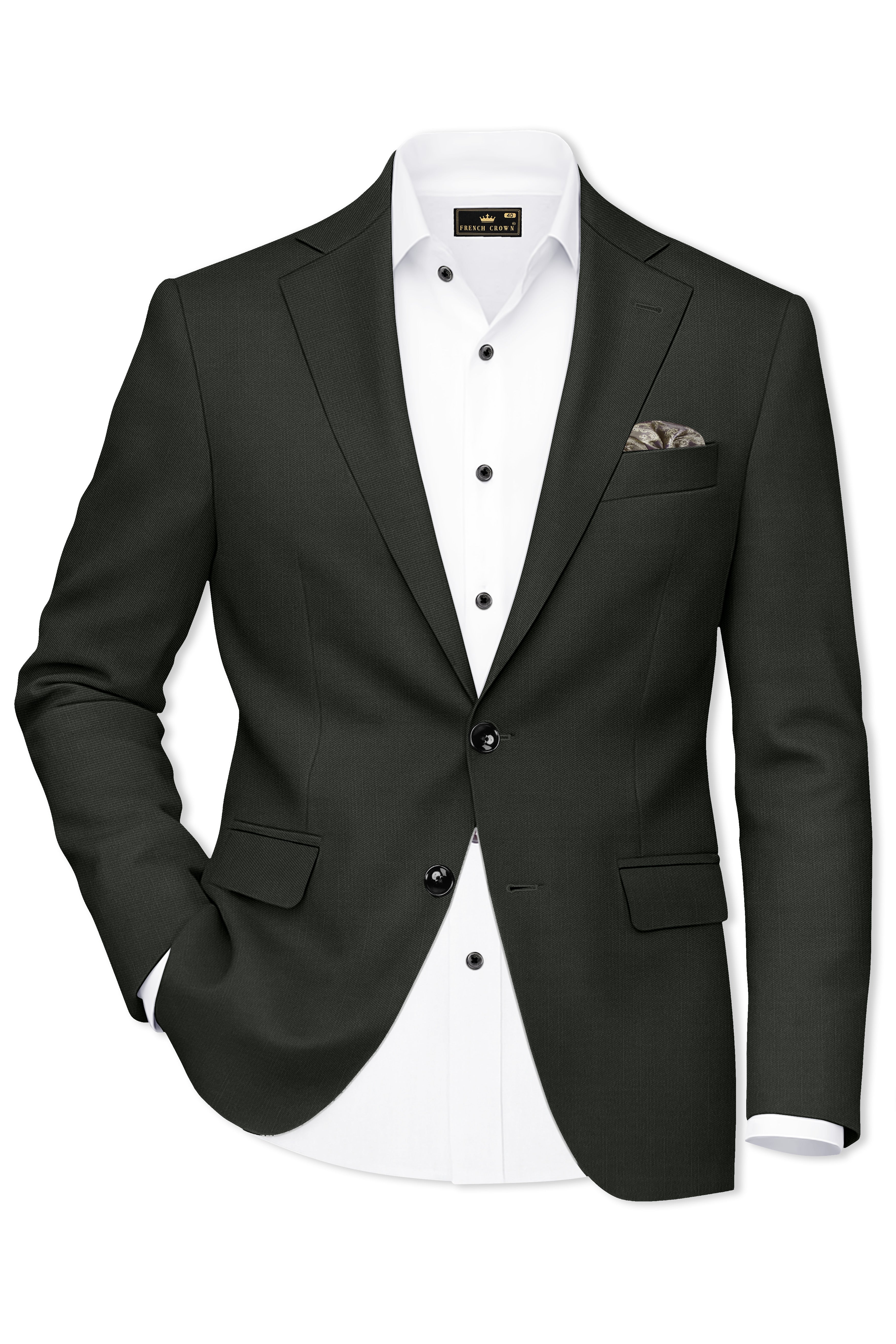 Iridium Green Single-Breasted Blazer
