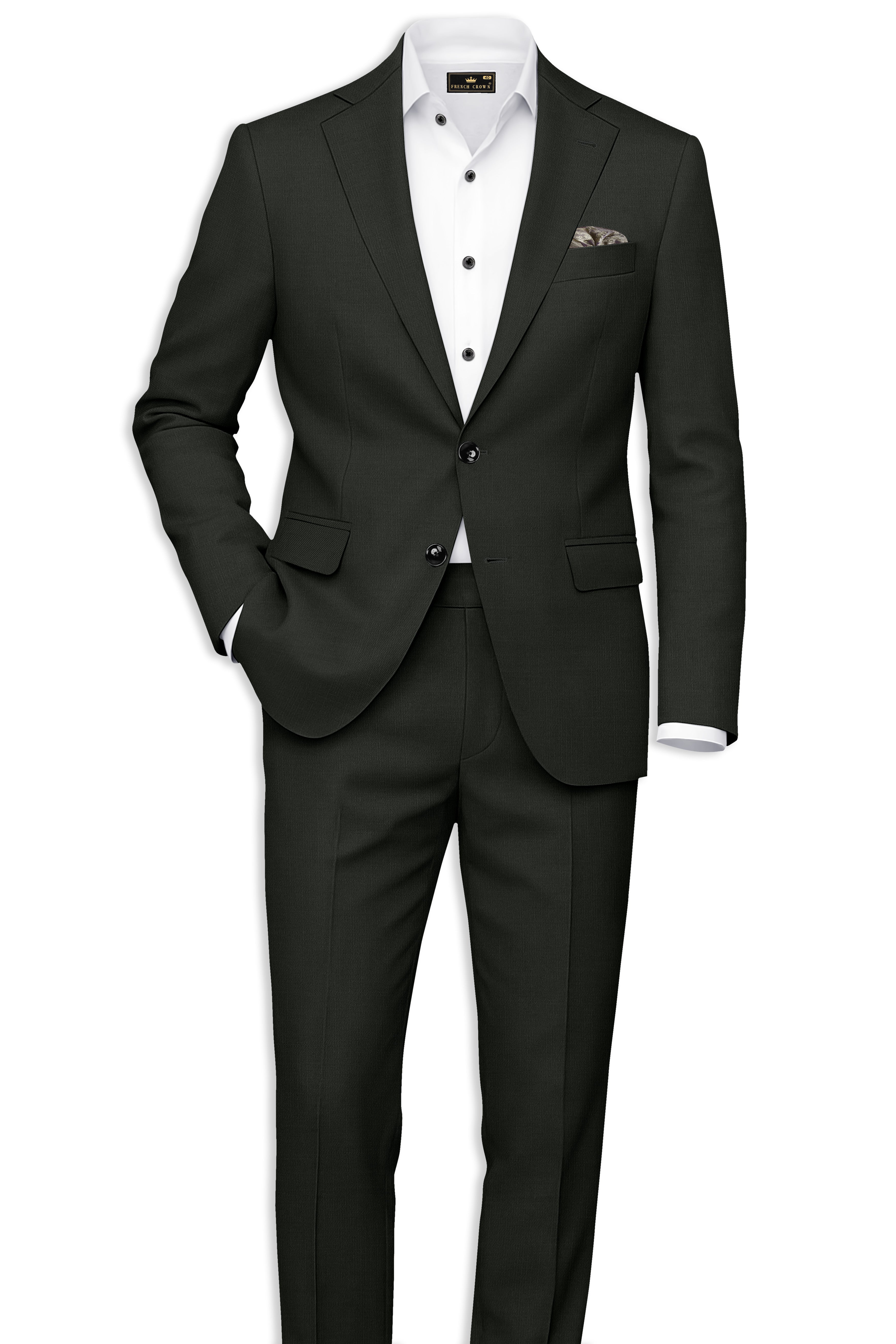 Iridium Green Single-Breasted Blazer