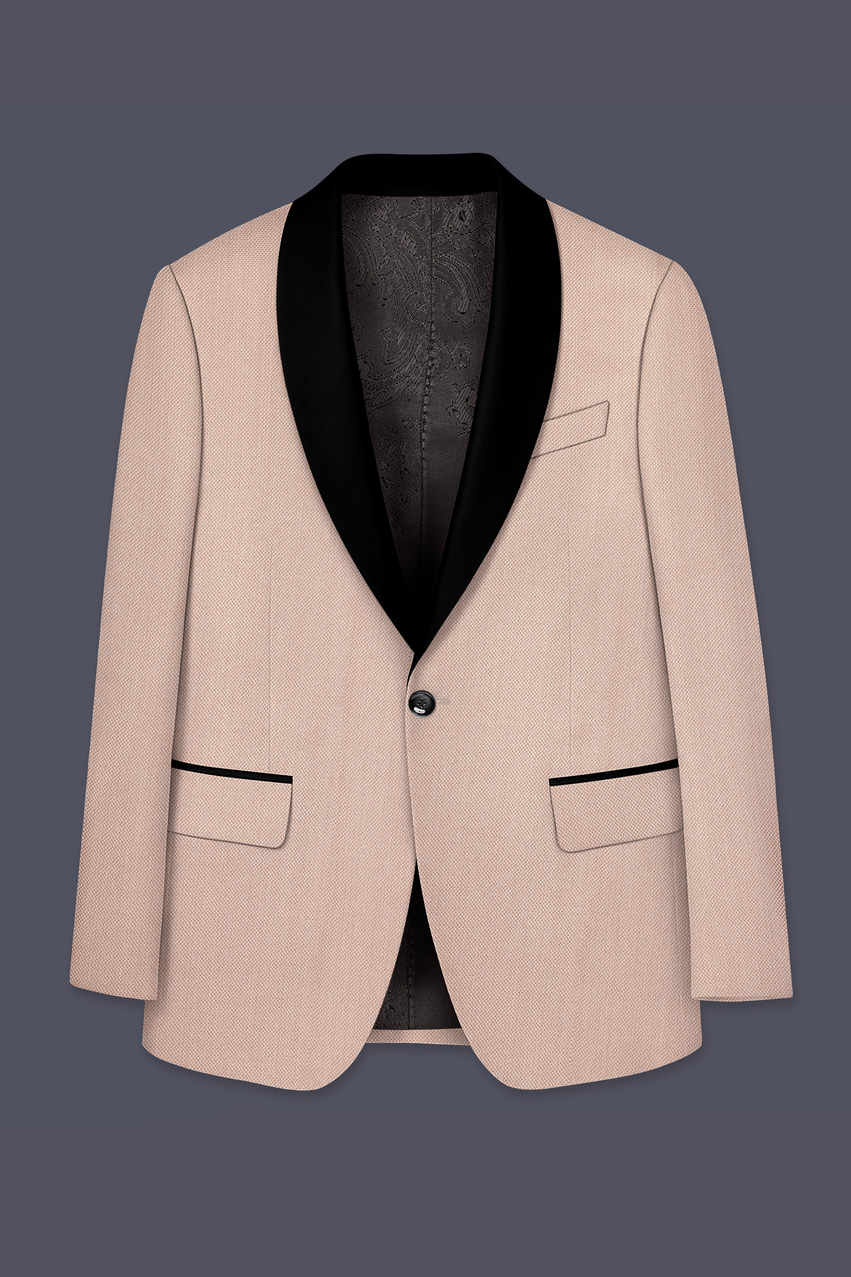 Thistle Brown Dobby Textured Tuxedo Blazer