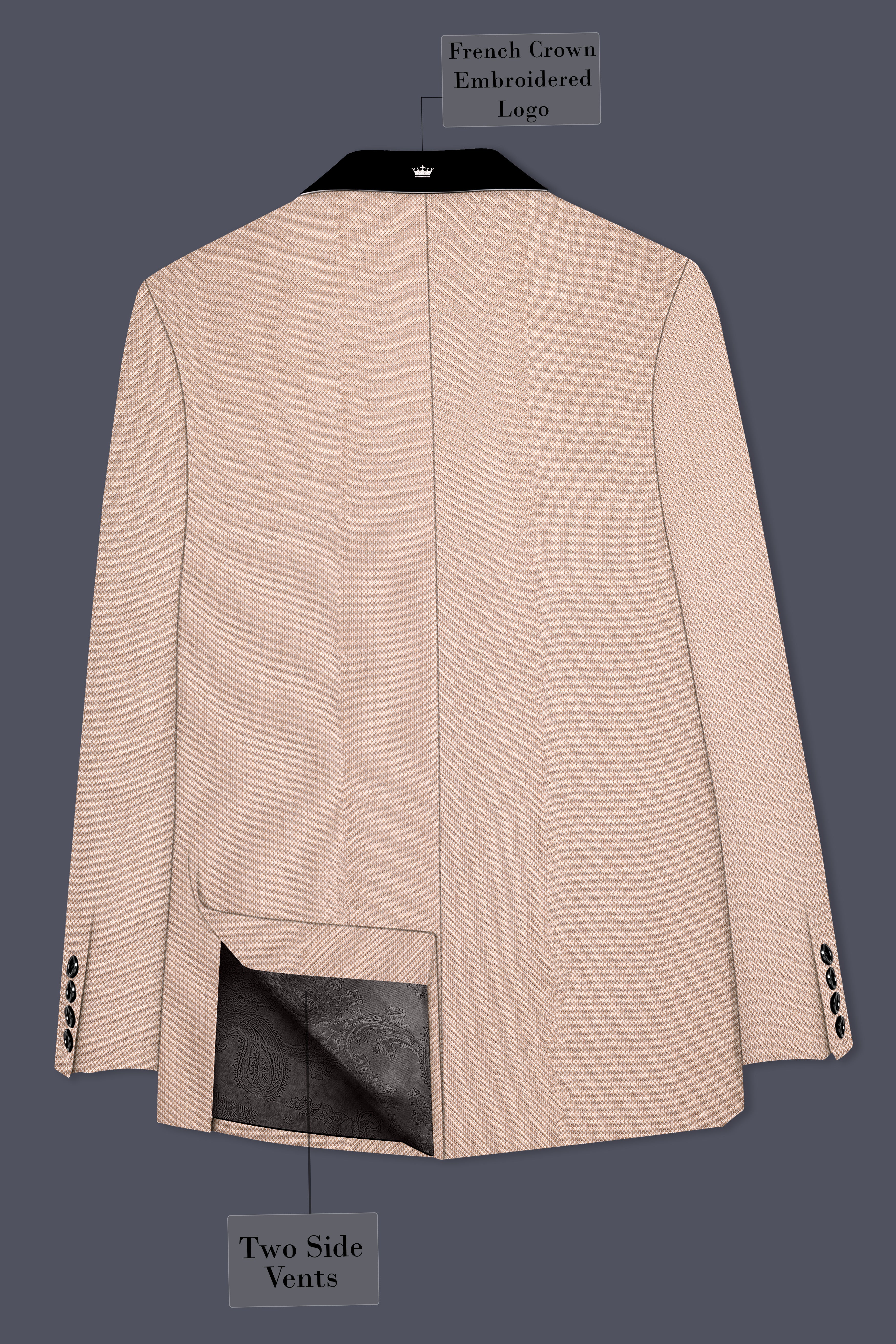 Thistle Brown Dobby Textured Tuxedo Blazer