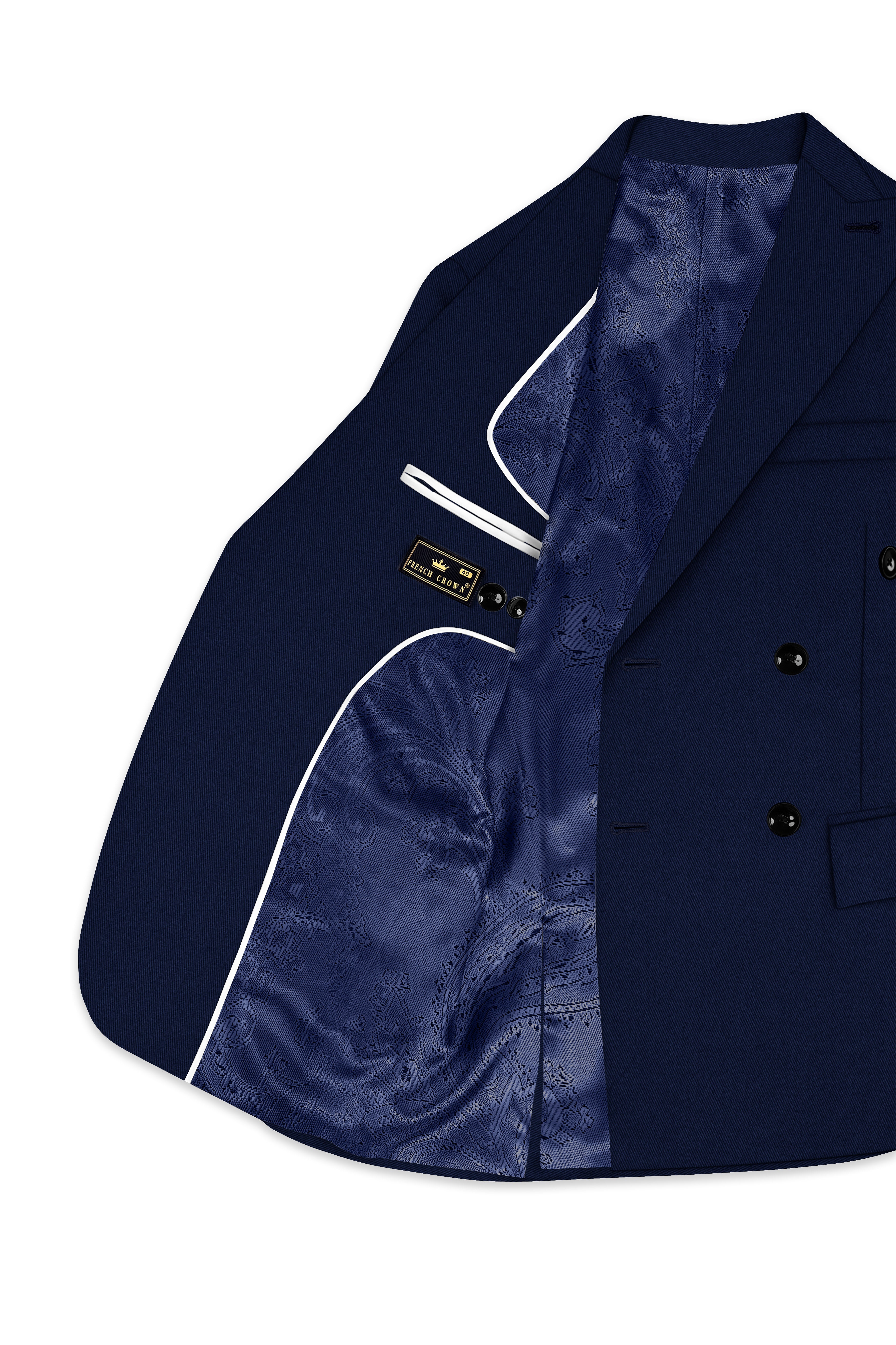 Mirage Blue Wool Rich Double Breasted Blazer