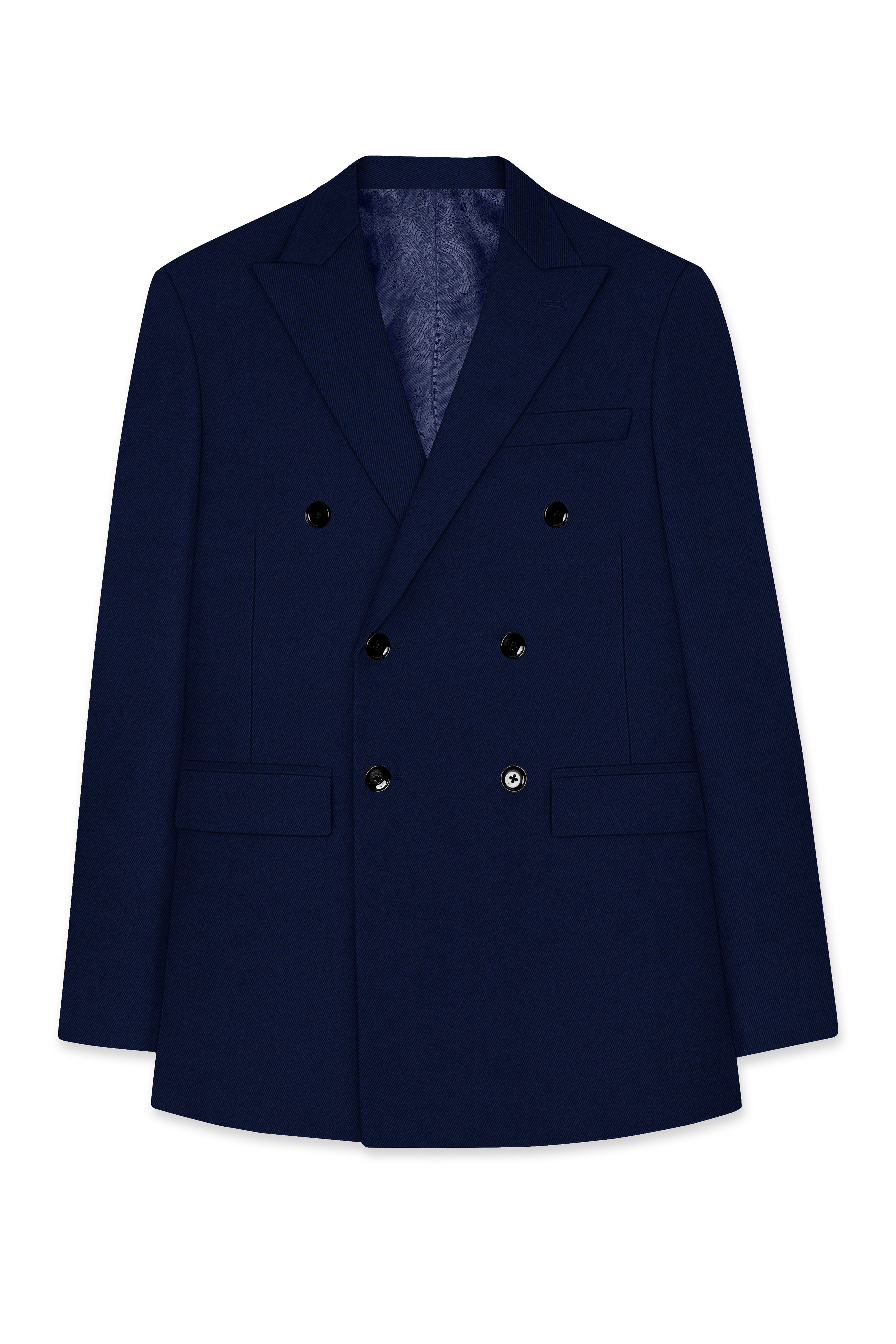 Mirage Blue Wool Rich Double Breasted Blazer