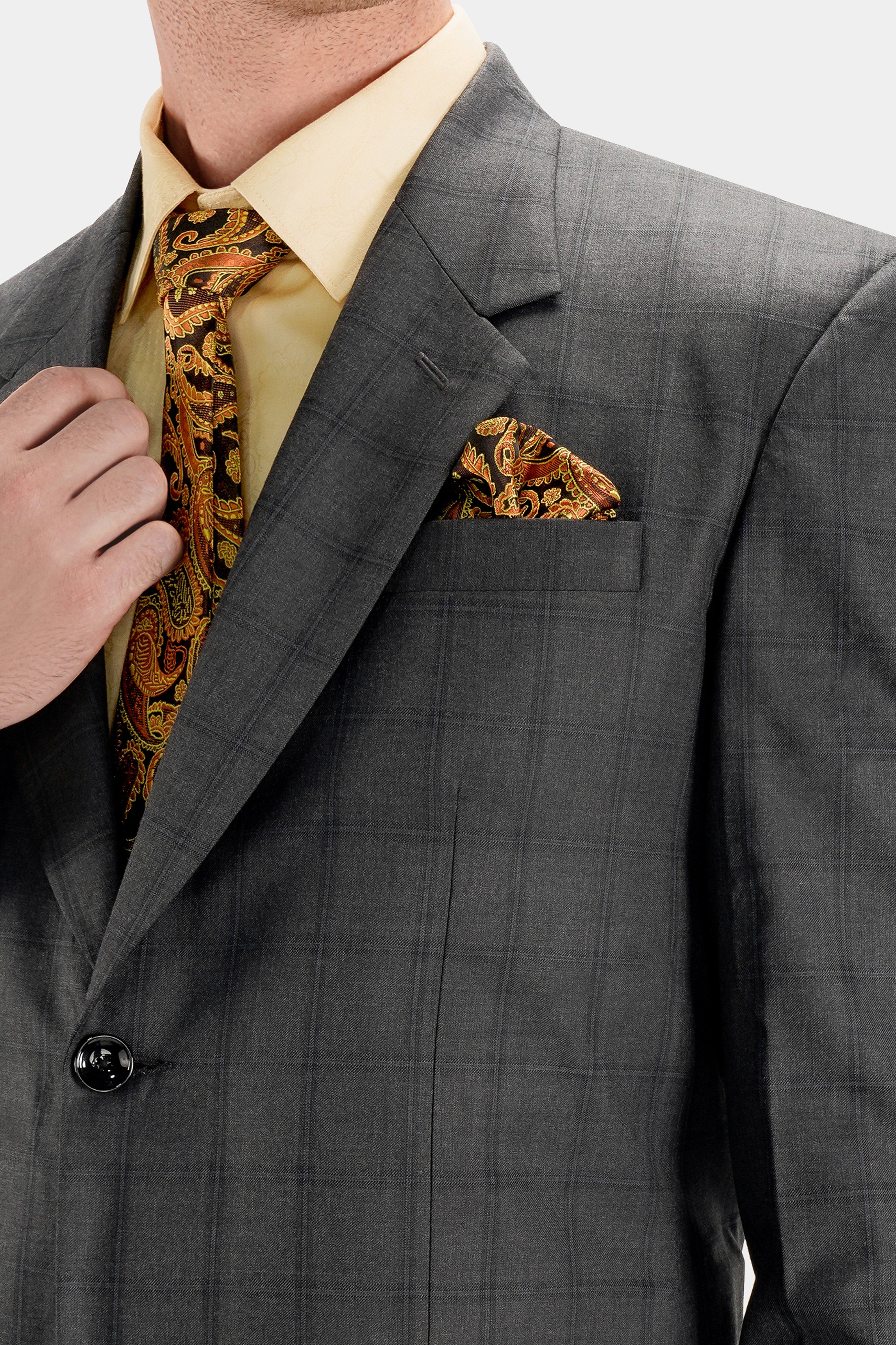Chicago Gray Checkered Wool Rich Single Breasted Blazer BL2741-SB-36, BL2741-SB-38, BL2741-SB-40, BL2741-SB-42, BL2741-SB-44, BL2741-SB-46, BL2741-SB-48, BL2741-SB-50, BL2741-SB-52, BL2741-SB-54, BL2741-SB-56, BL2741-SB-58, BL2741-SB-60