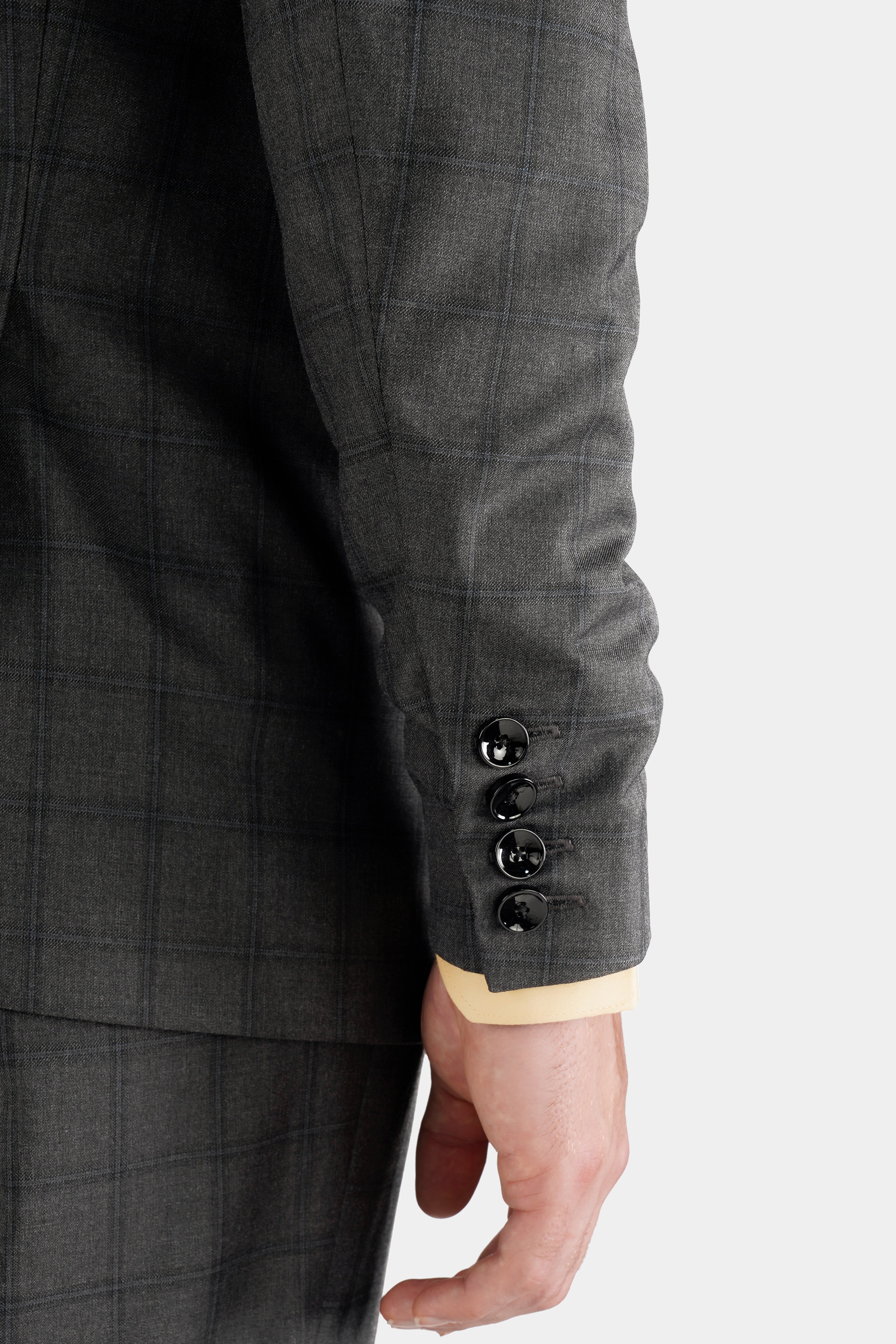 Chicago Gray Checkered Wool Rich Single Breasted Blazer BL2741-SB-36, BL2741-SB-38, BL2741-SB-40, BL2741-SB-42, BL2741-SB-44, BL2741-SB-46, BL2741-SB-48, BL2741-SB-50, BL2741-SB-52, BL2741-SB-54, BL2741-SB-56, BL2741-SB-58, BL2741-SB-60