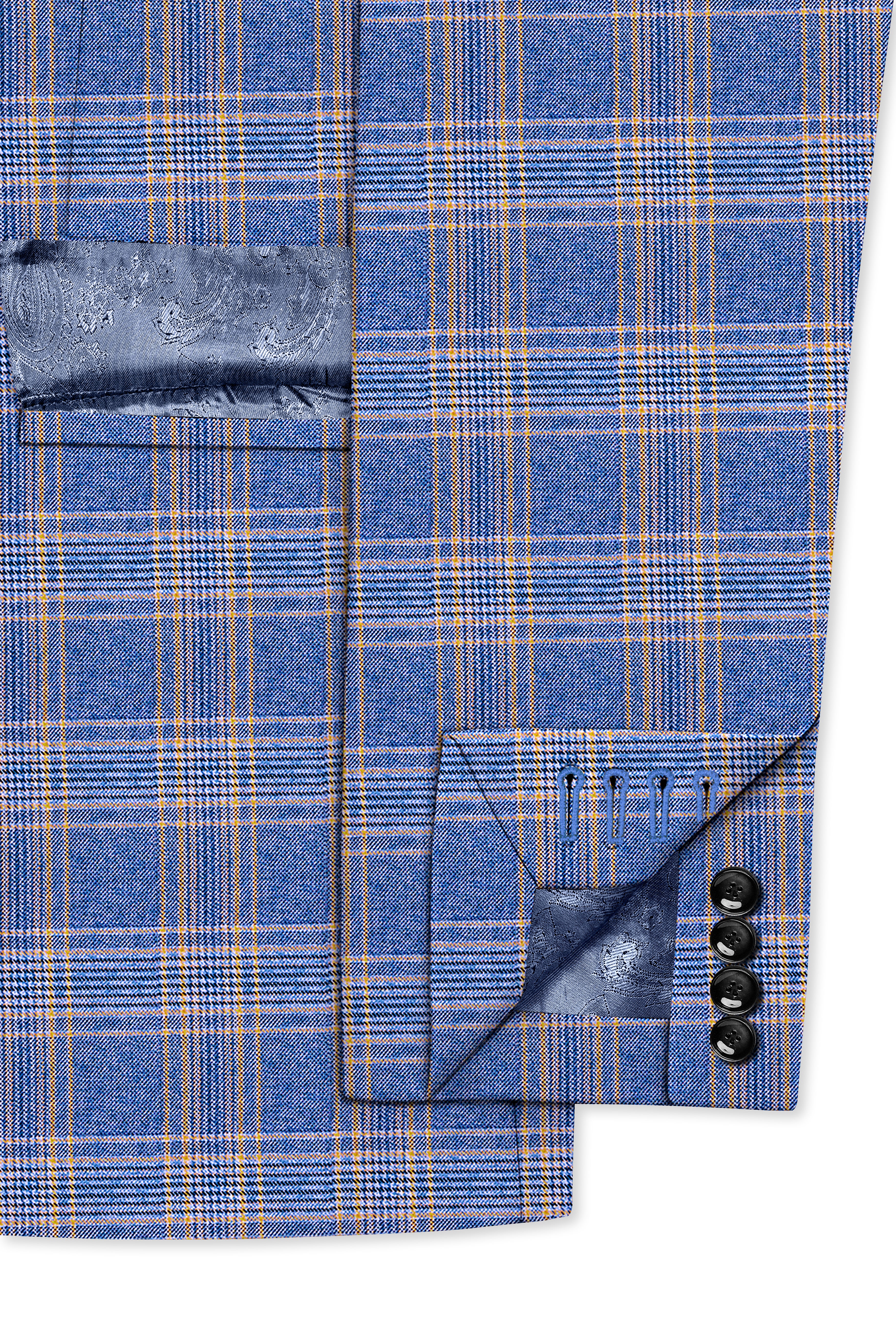 Waikawa Blue Plaid Single Breasted Wool Rich Blazer