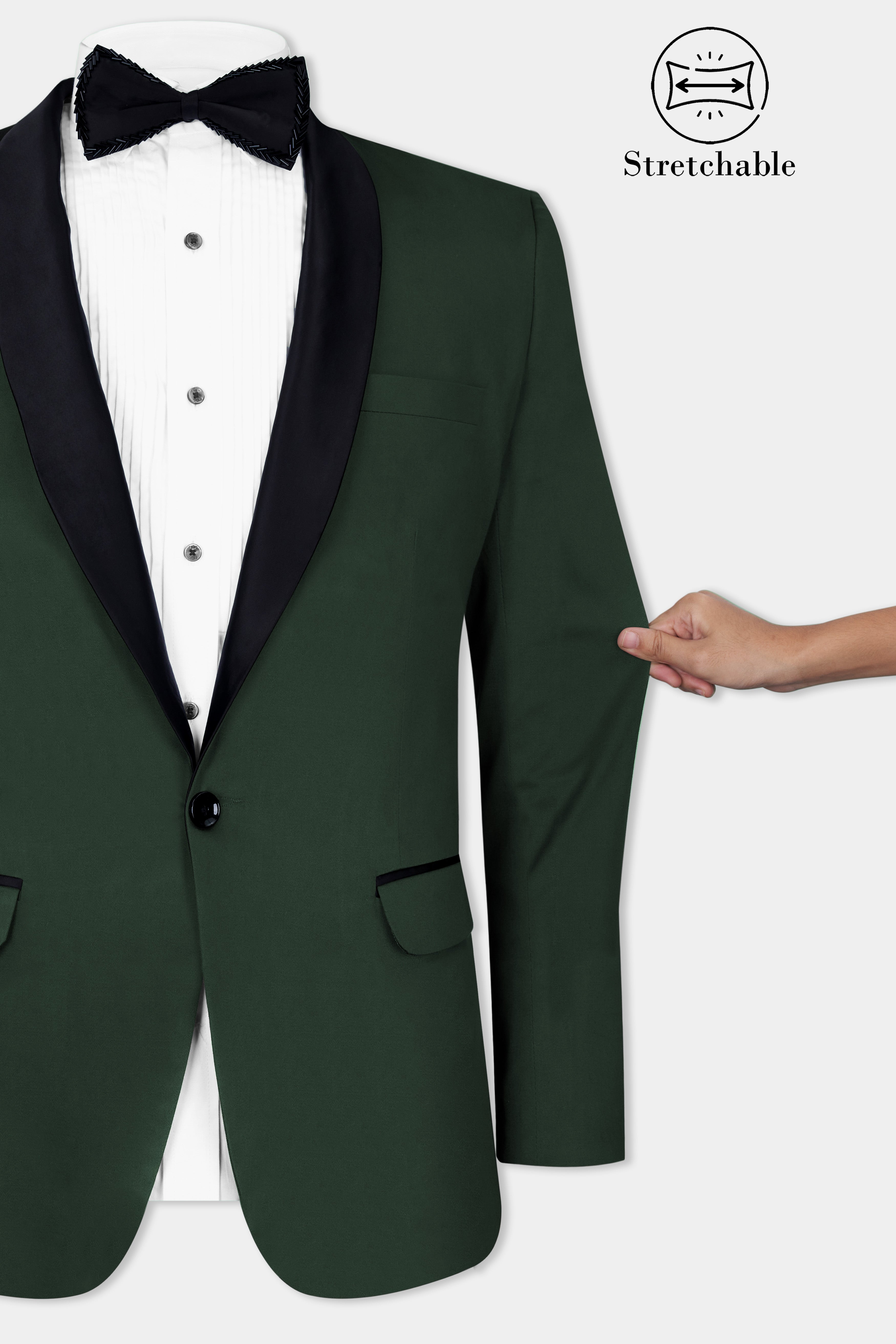 Heavy Metal Green Premium Cotton Tuxedo Stretchable Traveler Blazer BL2775-BKL-36, BL2775-BKL-38, BL2775-BKL-40, BL2775-BKL-42, BL2775-BKL-44, BL2775-BKL-46, BL2775-BKL-48, BL2775-BKL-50, BL2775-BKL-52, BL2775-BKL-54, BL2775-BKL-56, BL2775-BKL-58, BL2775-BKL-60