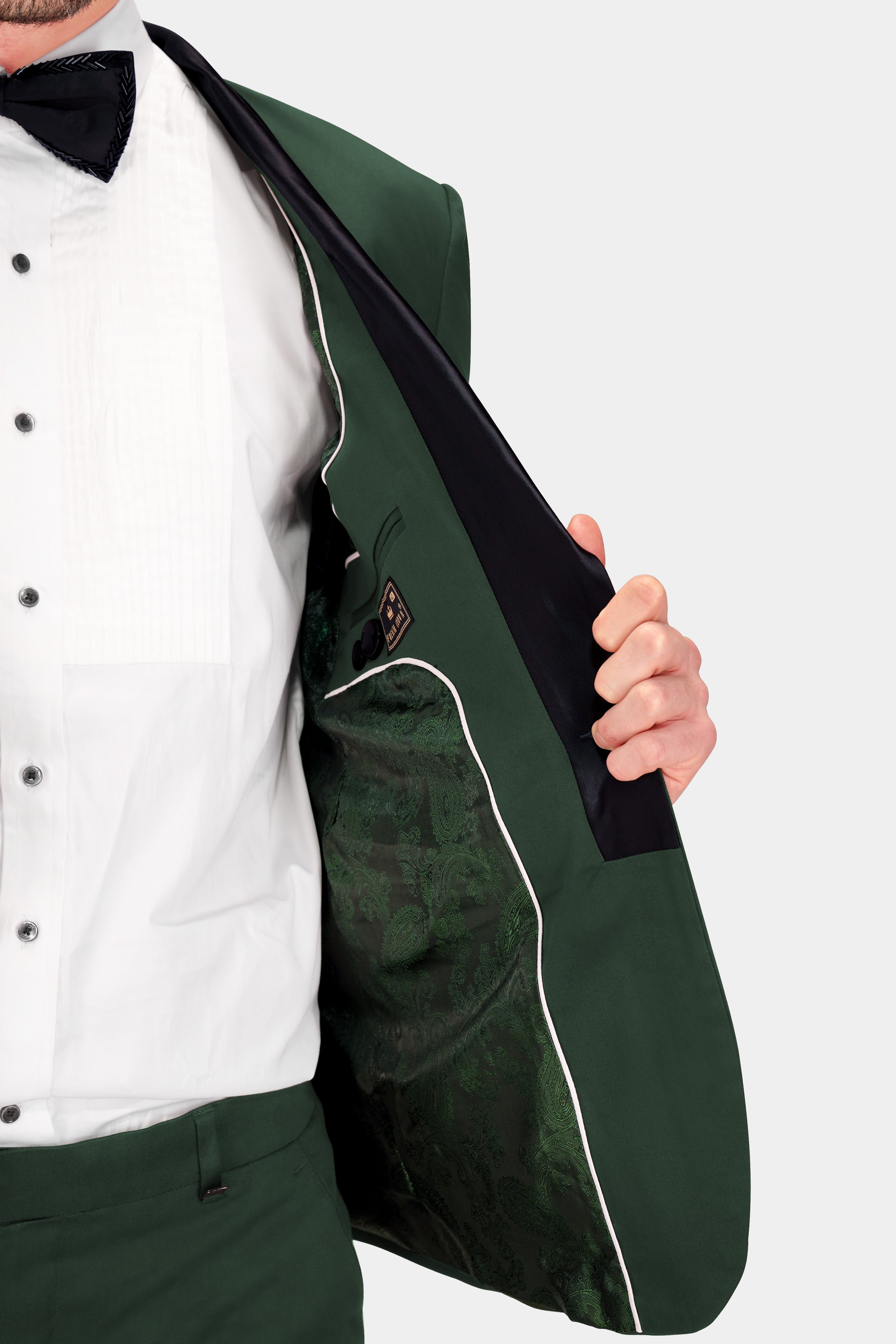Heavy Metal Green Premium Cotton Tuxedo Stretchable Traveler Blazer BL2775-BKL-36, BL2775-BKL-38, BL2775-BKL-40, BL2775-BKL-42, BL2775-BKL-44, BL2775-BKL-46, BL2775-BKL-48, BL2775-BKL-50, BL2775-BKL-52, BL2775-BKL-54, BL2775-BKL-56, BL2775-BKL-58, BL2775-BKL-60