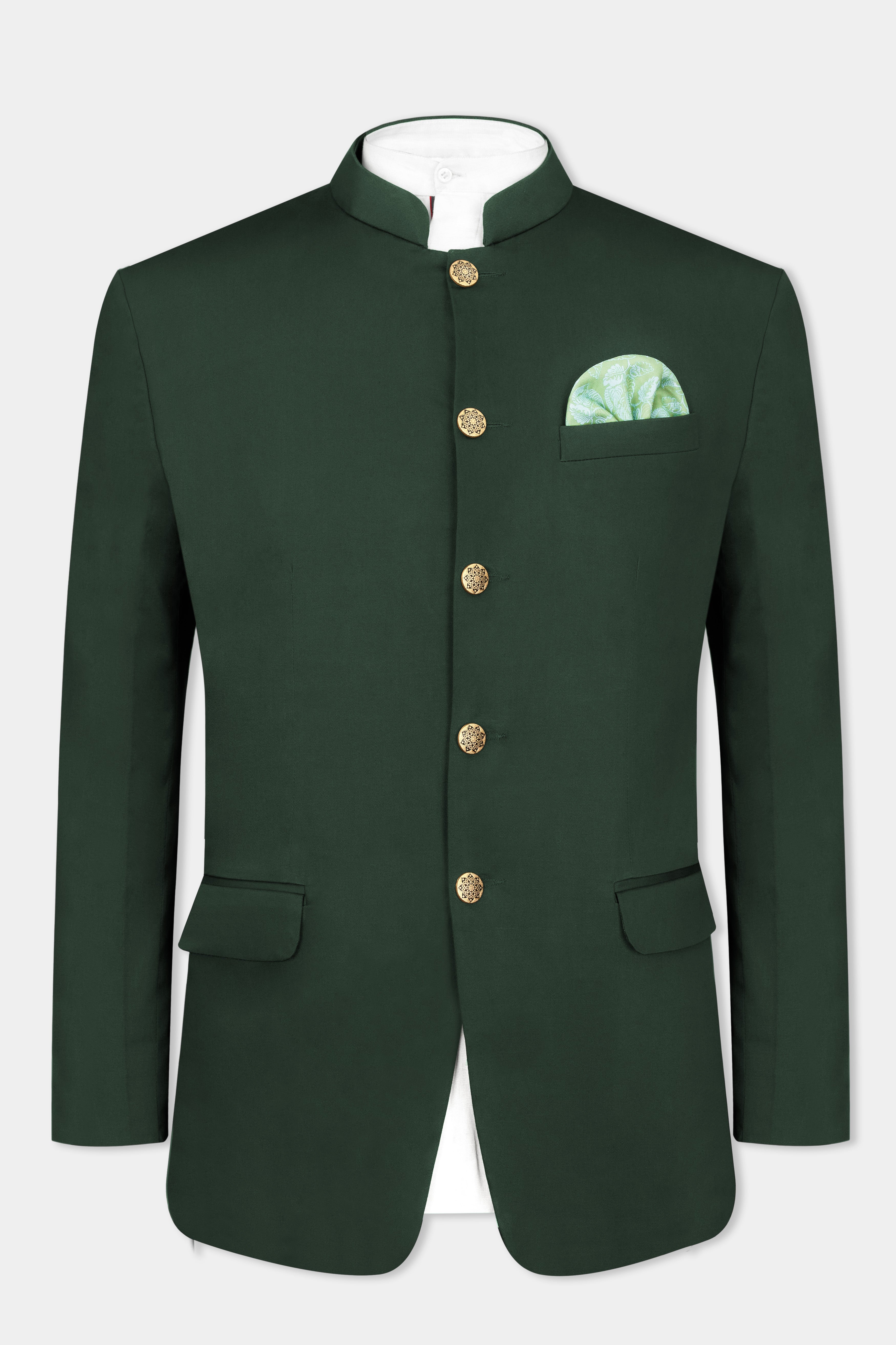 Heavy Metal Green Premium Cotton Bandhgala Stretchable Traveler Blazer BL2776-BG-36, BL2776-BG-38, BL2776-BG-40, BL2776-BG-42, BL2776-BG-44, BL2776-BG-46, BL2776-BG-48, BL2776-BG-50, BL2776-BG-52, BL2776-BG-54, BL2776-BG-56, BL2776-BG-58, BL2776-BG-60
