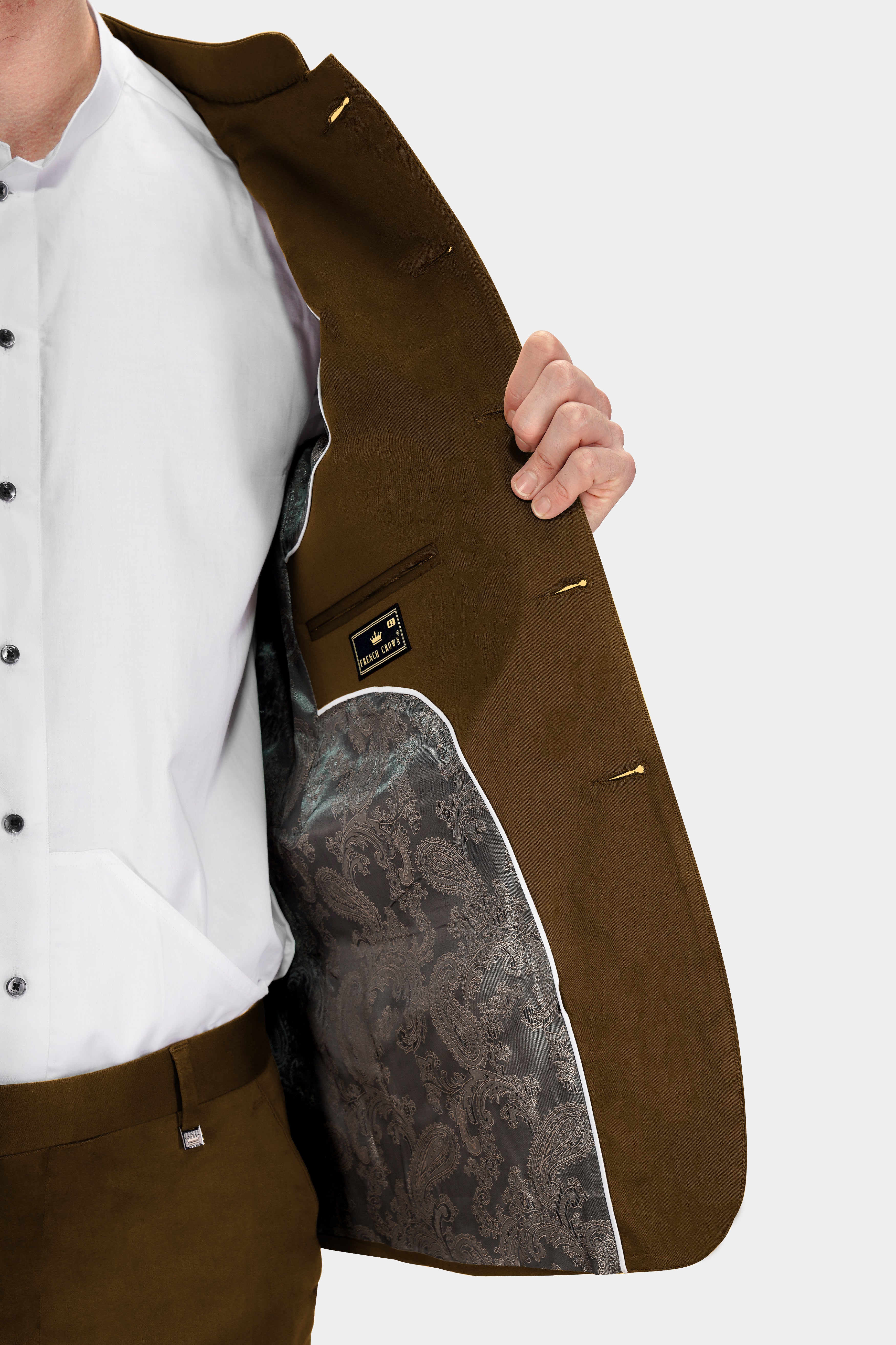 Metallic Bronze Brown Premium Cotton Bandhgala Stretchable Traveler Blazer BL2780-BG-36, BL2780-BG-38, BL2780-BG-40, BL2780-BG-42, BL2780-BG-44, BL2780-BG-46, BL2780-BG-48, BL2780-BG-50, BL2780-BG-52, BL2780-BG-54, BL2780-BG-56, BL2780-BG-58, BL2780-BG-60