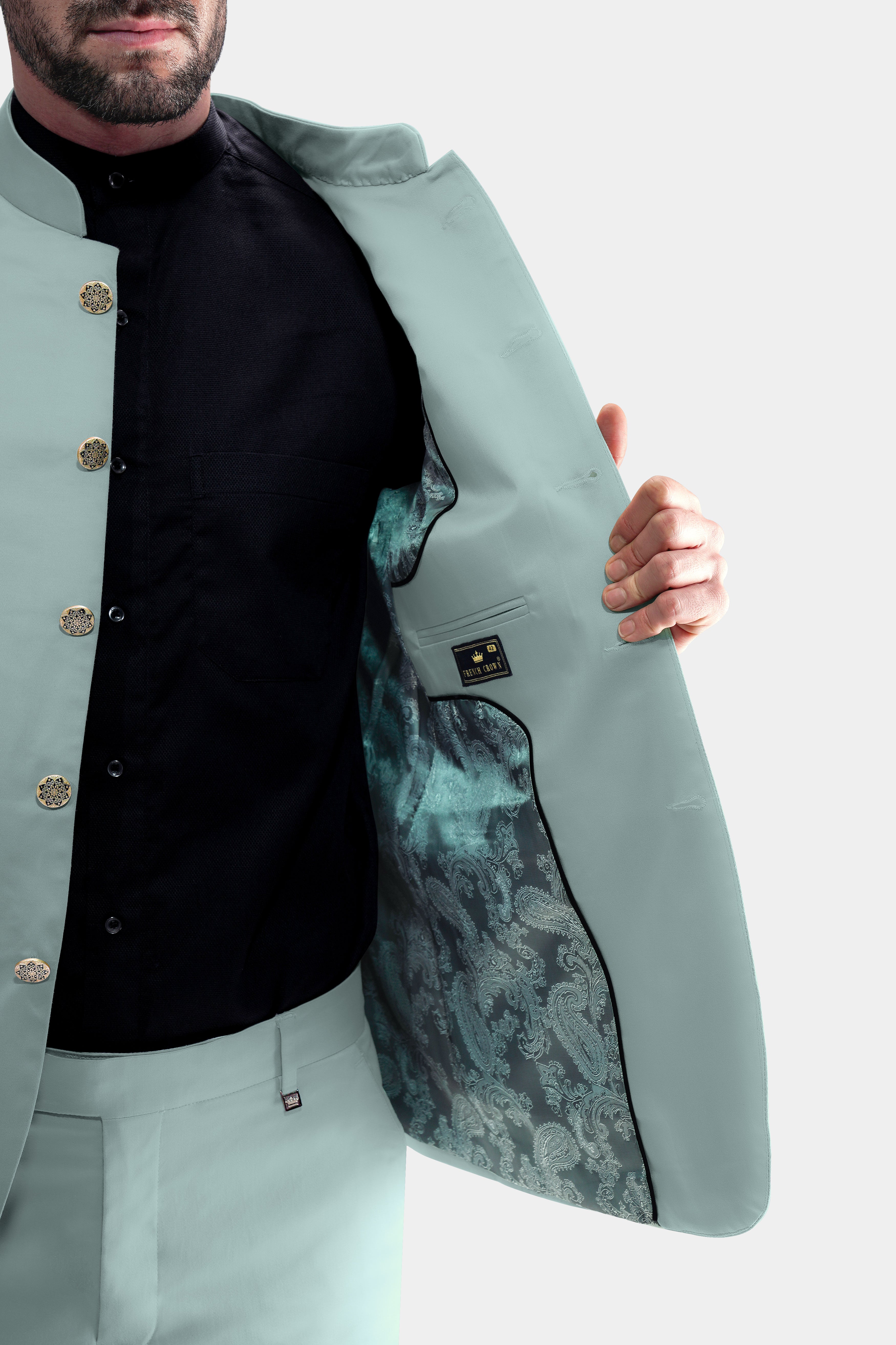 Edward Blue Premium Cotton Bandhgala Stretchable Traveler Blazer BL2791-BG-36, BL2791-BG-38, BL2791-BG-40, BL2791-BG-42, BL2791-BG-44, BL2791-BG-46, BL2791-BG-48, BL2791-BG-50, BL2791-BG-52, BL2791-BG-54, BL2791-BG-56, BL2791-BG-58, BL2791-BG-60