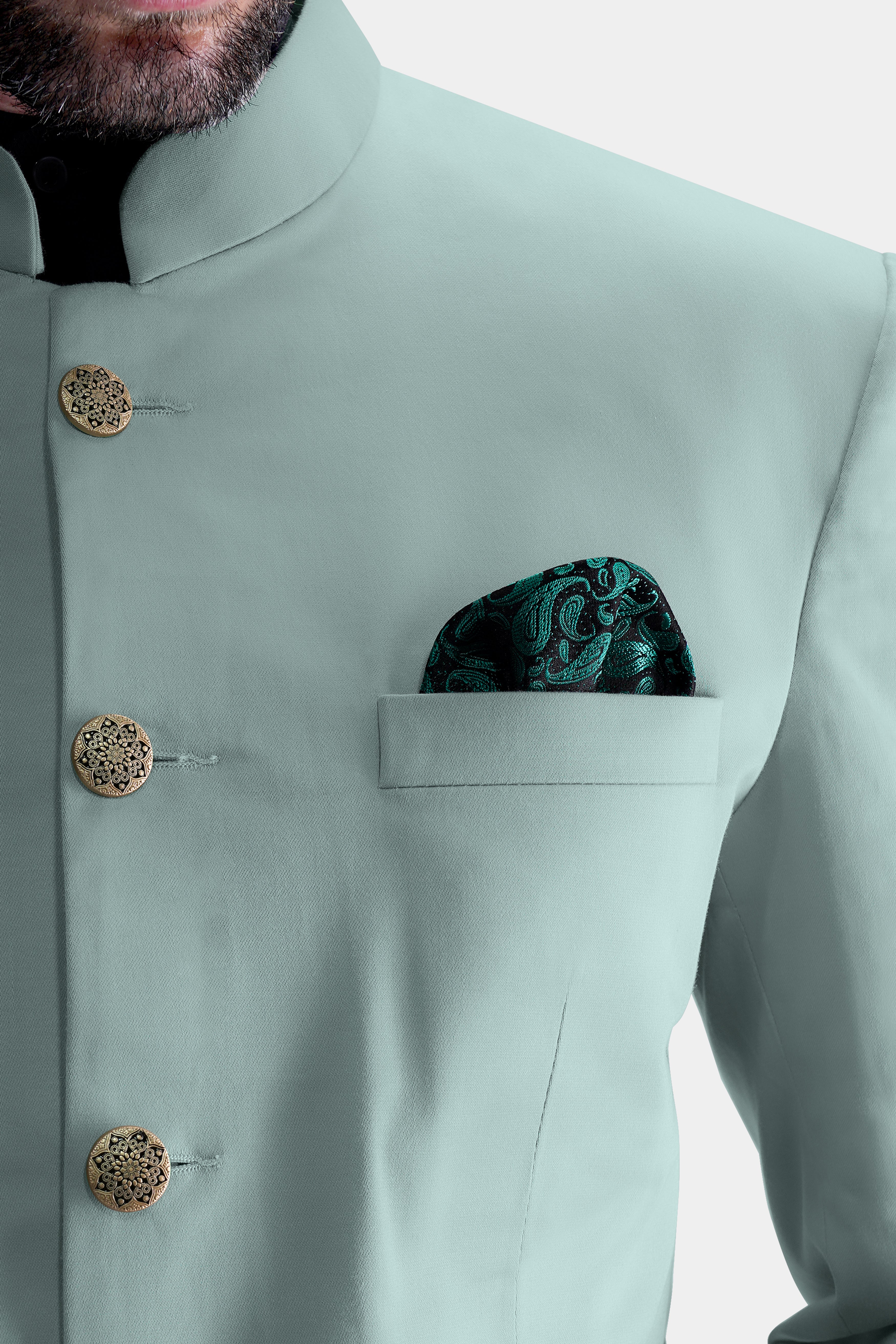 Edward Blue Premium Cotton Bandhgala Stretchable Traveler Blazer BL2791-BG-36, BL2791-BG-38, BL2791-BG-40, BL2791-BG-42, BL2791-BG-44, BL2791-BG-46, BL2791-BG-48, BL2791-BG-50, BL2791-BG-52, BL2791-BG-54, BL2791-BG-56, BL2791-BG-58, BL2791-BG-60