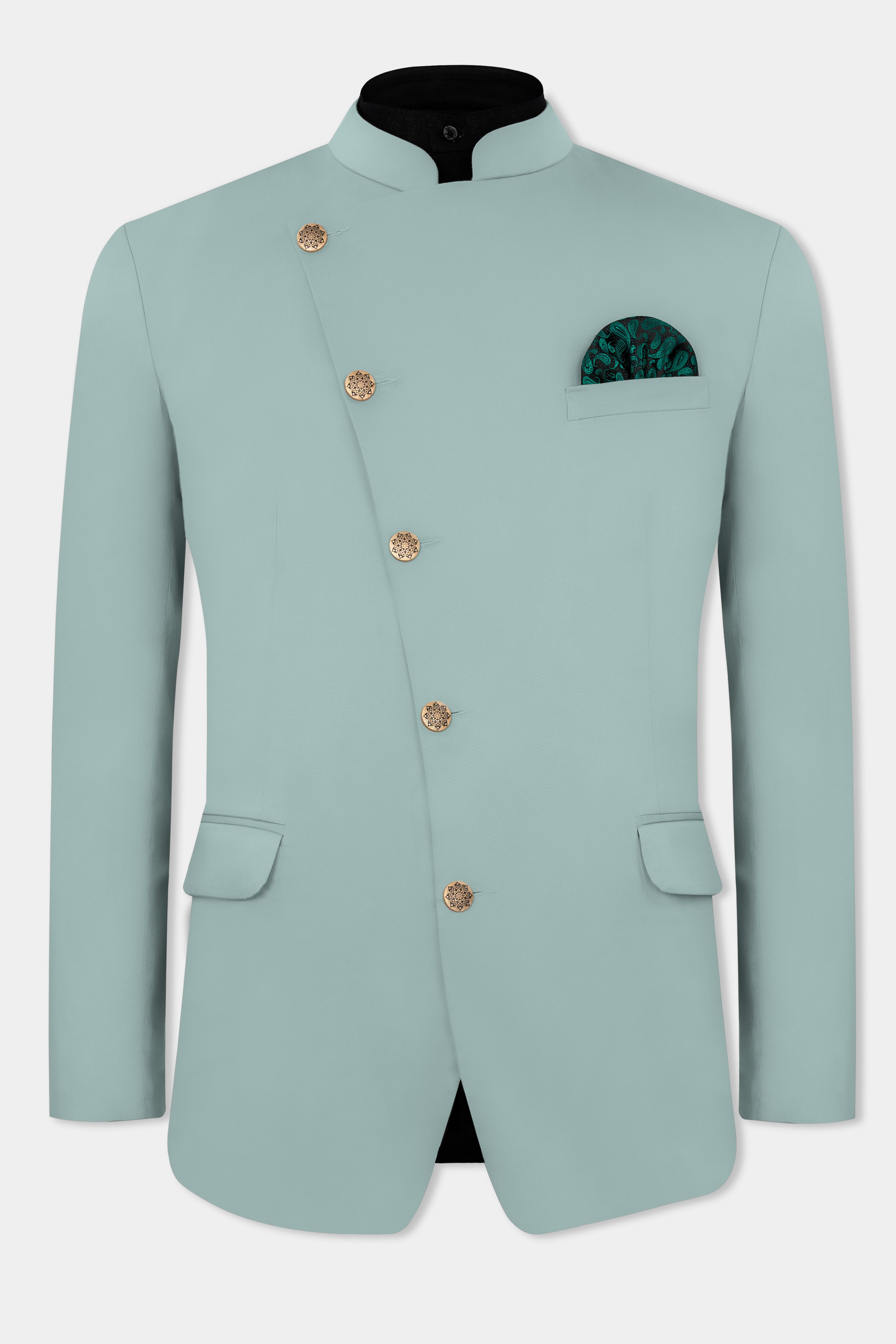 Edward Blue Premium Cotton Cross Buttoned Bandhgala Stretchable Traveler Blazer BL2792-CBG-36, BL2792-CBG-38, BL2792-CBG-40, BL2792-CBG-42, BL2792-CBG-44, BL2792-CBG-46, BL2792-CBG-48, BL2792-CBG-50, BL2792-CBG-52, BL2792-CBG-54, BL2792-CBG-56, BL2792-CBG-58, BL2792-CBG-60