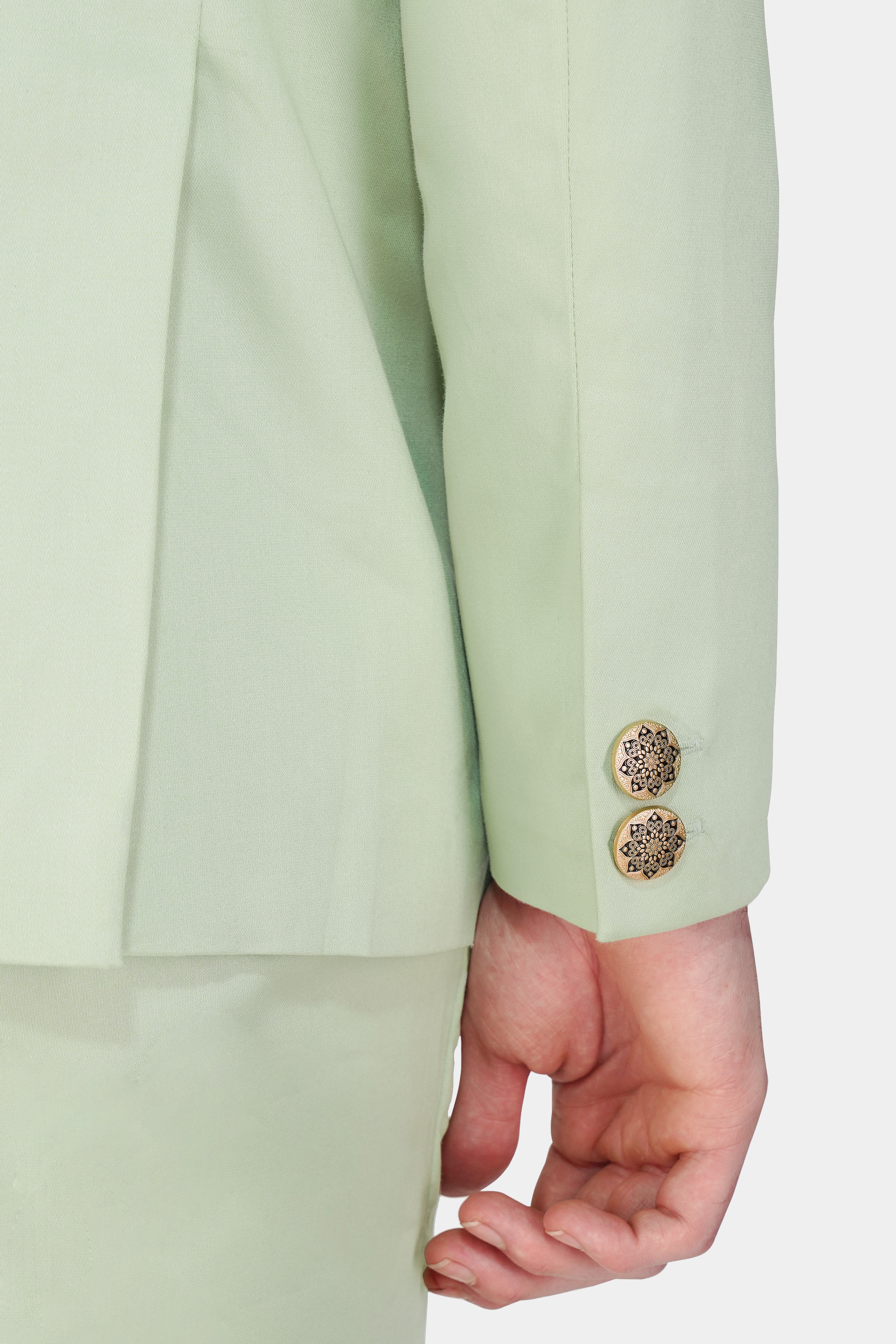 Coriander Green Premium Cotton Cross Buttoned Bandhgala Stretchable Traveler Blazer BL2797-CBG-36, BL2797-CBG-38, BL2797-CBG-40, BL2797-CBG-42, BL2797-CBG-44, BL2797-CBG-46, BL2797-CBG-48, BL2797-CBG-50, BL2797-CBG-52, BL2797-CBG-54, BL2797-CBG-56, BL2797-CBG-58, BL2797-CBG-60