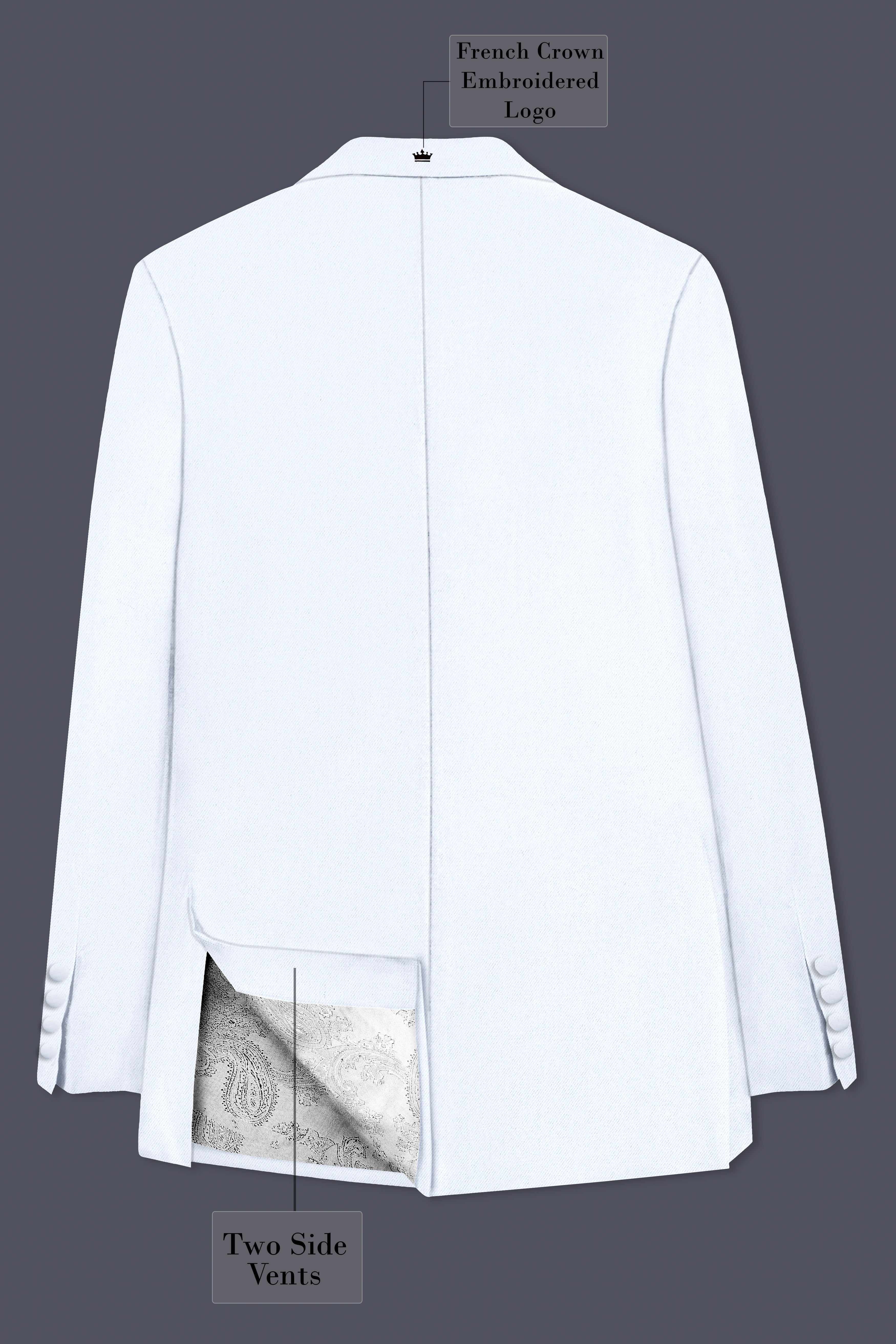 Bright White Stretchable Wool Rich Designer Blazer