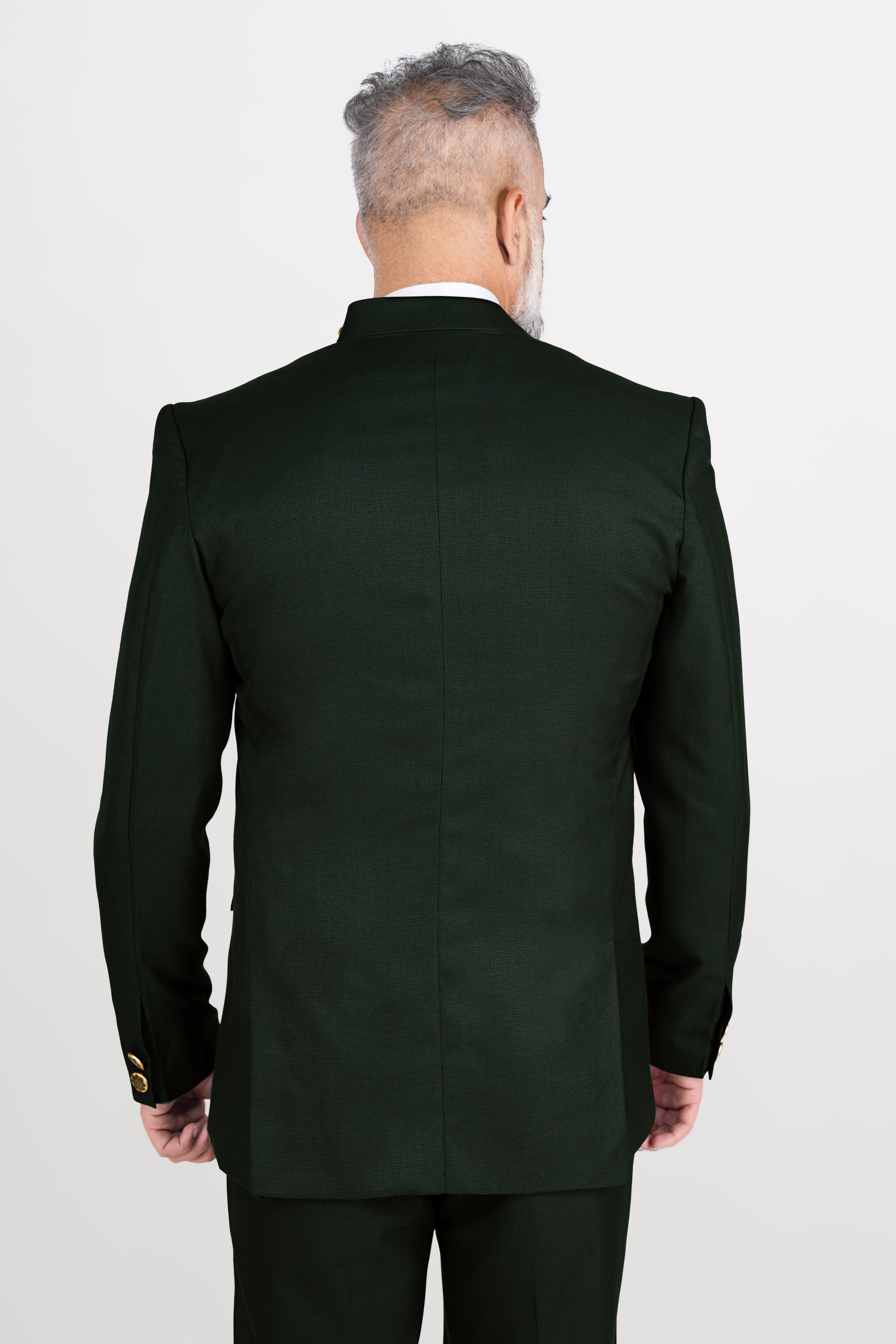 Dartmouth Green Wool Rich Cross Buttoned Bandhgala Designer Blazer BL2822-D178-36, BL2822-D178-38, BL2822-D178-40, BL2822-D178-42, BL2822-D178-44, BL2822-D178-46, BL2822-D178-48, BL2822-D178-50, BL2822-D178-52, BL2822-D178-54, BL2822-D178-56, BL2822-D178-58, BL2822-D178-60