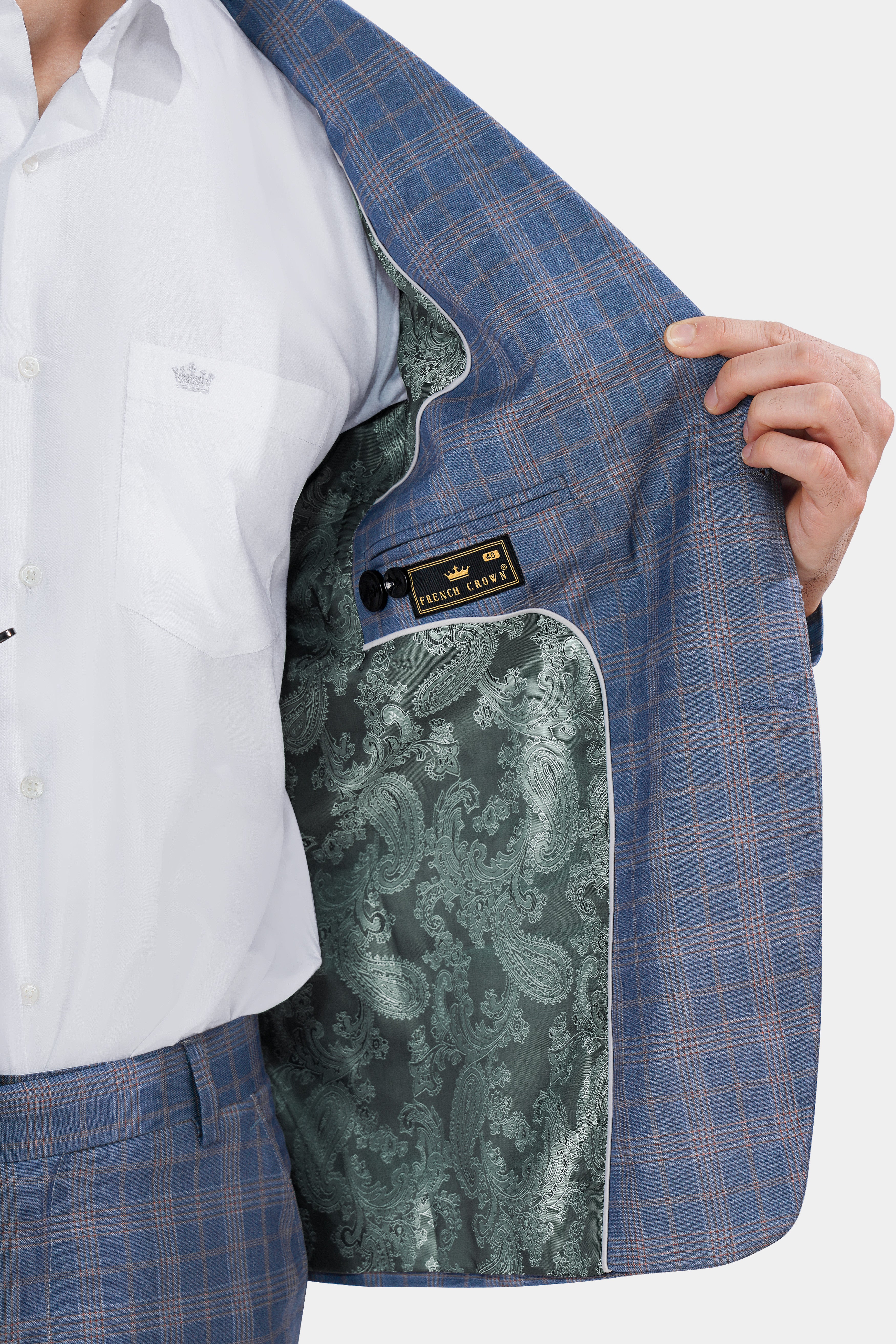 Alaskan Blue and Nevada Brown Plaid Wool Rich Designer Blazer BL2836-SB-D387-36, BL2836-SB-D387-38, BL2836-SB-D387-40, BL2836-SB-D387-42, BL2836-SB-D387-44, BL2836-SB-D387-46, BL2836-SB-D387-48, BL2836-SB-D387-50, BL2836-SB-D387-52, BL2836-SB-D387-54, BL2836-SB-D387-56, BL2836-SB-D387-58, BL2836-SB-D387-60