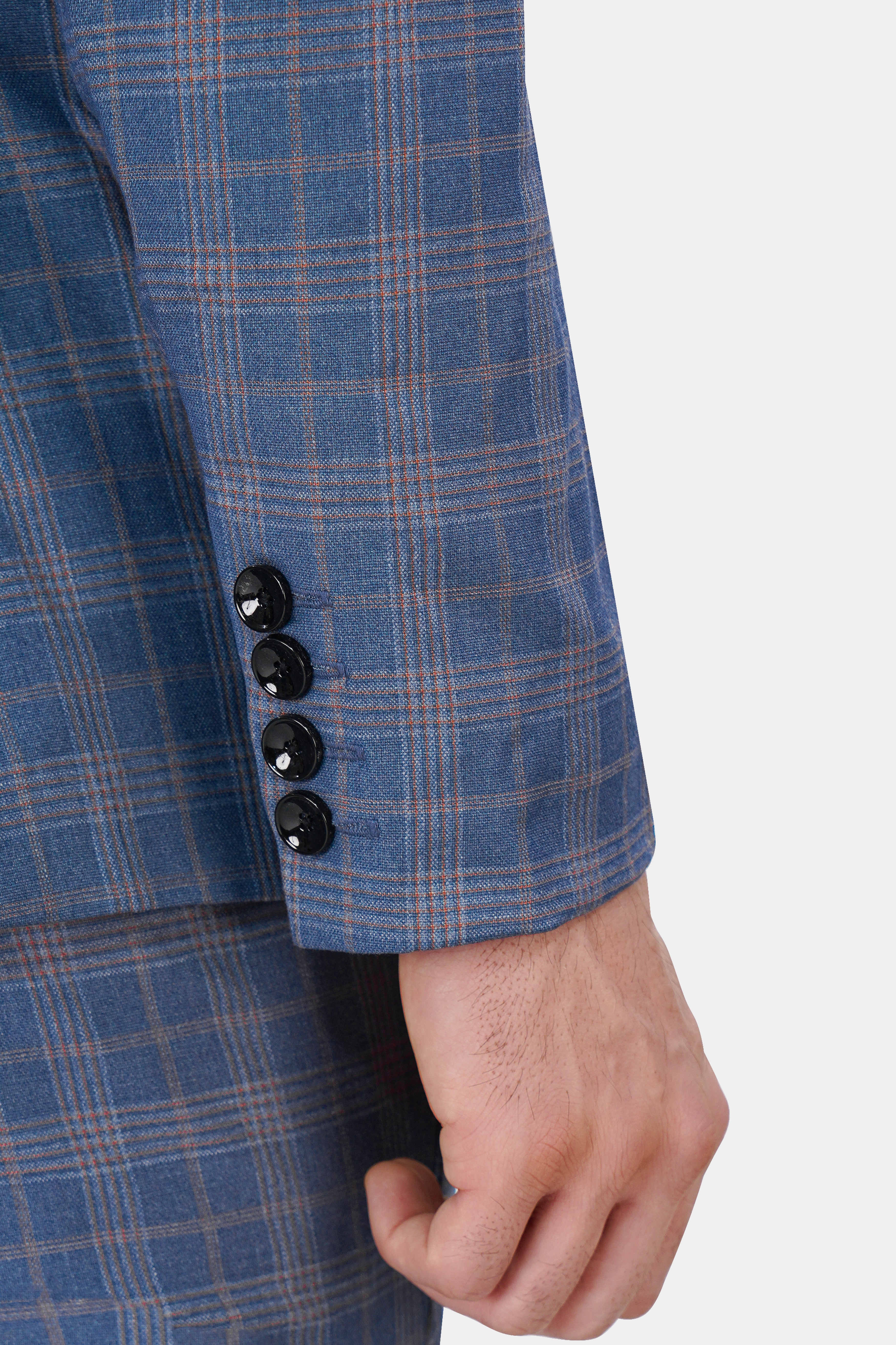 Alaskan Blue and Nevada Brown Plaid Wool Rich Designer Blazer BL2836-SB-D387-36, BL2836-SB-D387-38, BL2836-SB-D387-40, BL2836-SB-D387-42, BL2836-SB-D387-44, BL2836-SB-D387-46, BL2836-SB-D387-48, BL2836-SB-D387-50, BL2836-SB-D387-52, BL2836-SB-D387-54, BL2836-SB-D387-56, BL2836-SB-D387-58, BL2836-SB-D387-60