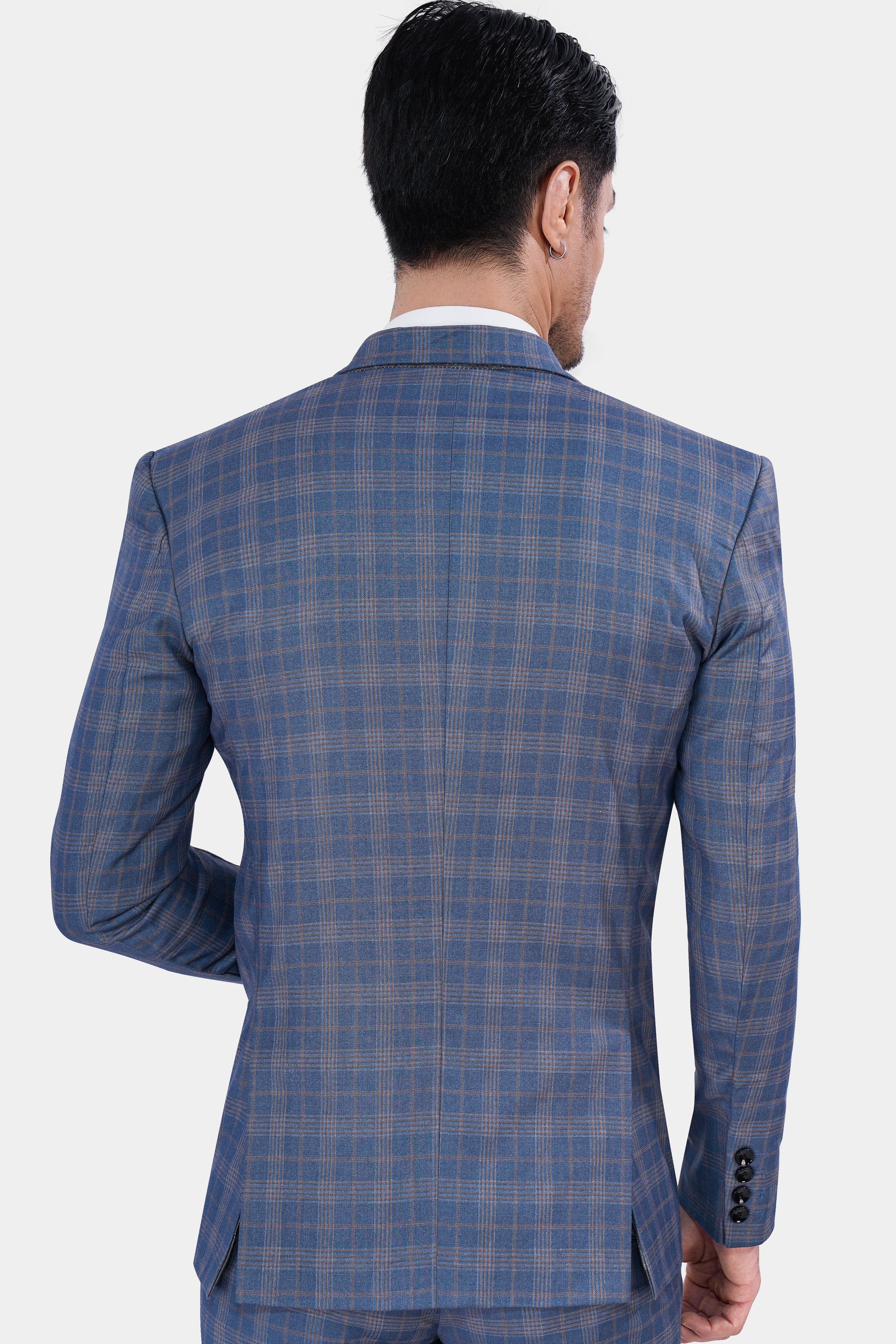 Alaskan Blue and Nevada Brown Plaid Wool Rich Designer Blazer BL2836-SB-D387-36, BL2836-SB-D387-38, BL2836-SB-D387-40, BL2836-SB-D387-42, BL2836-SB-D387-44, BL2836-SB-D387-46, BL2836-SB-D387-48, BL2836-SB-D387-50, BL2836-SB-D387-52, BL2836-SB-D387-54, BL2836-SB-D387-56, BL2836-SB-D387-58, BL2836-SB-D387-60