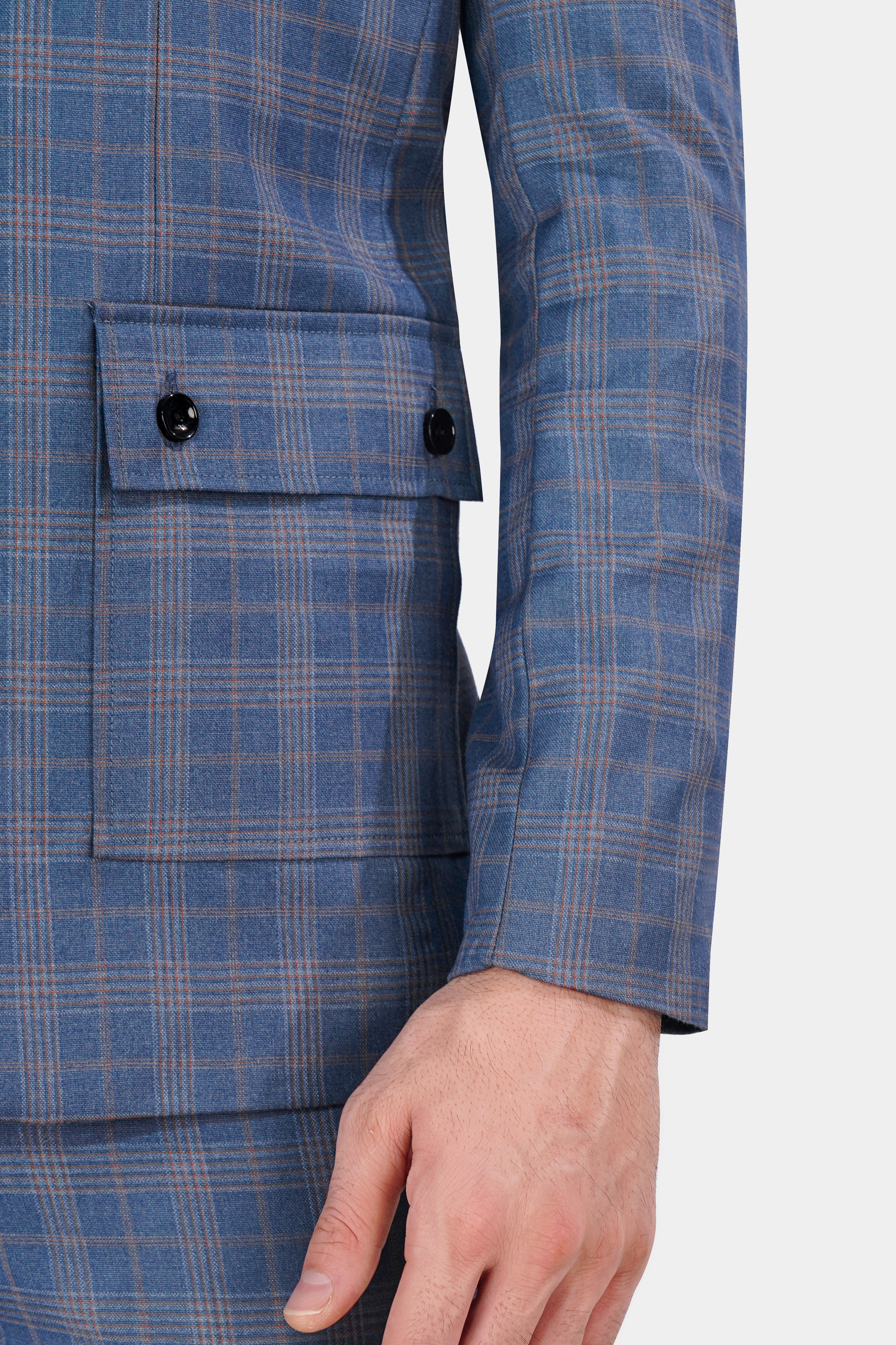 Alaskan Blue and Nevada Brown Plaid Wool Rich Designer Blazer BL2836-SB-D387-36, BL2836-SB-D387-38, BL2836-SB-D387-40, BL2836-SB-D387-42, BL2836-SB-D387-44, BL2836-SB-D387-46, BL2836-SB-D387-48, BL2836-SB-D387-50, BL2836-SB-D387-52, BL2836-SB-D387-54, BL2836-SB-D387-56, BL2836-SB-D387-58, BL2836-SB-D387-60
