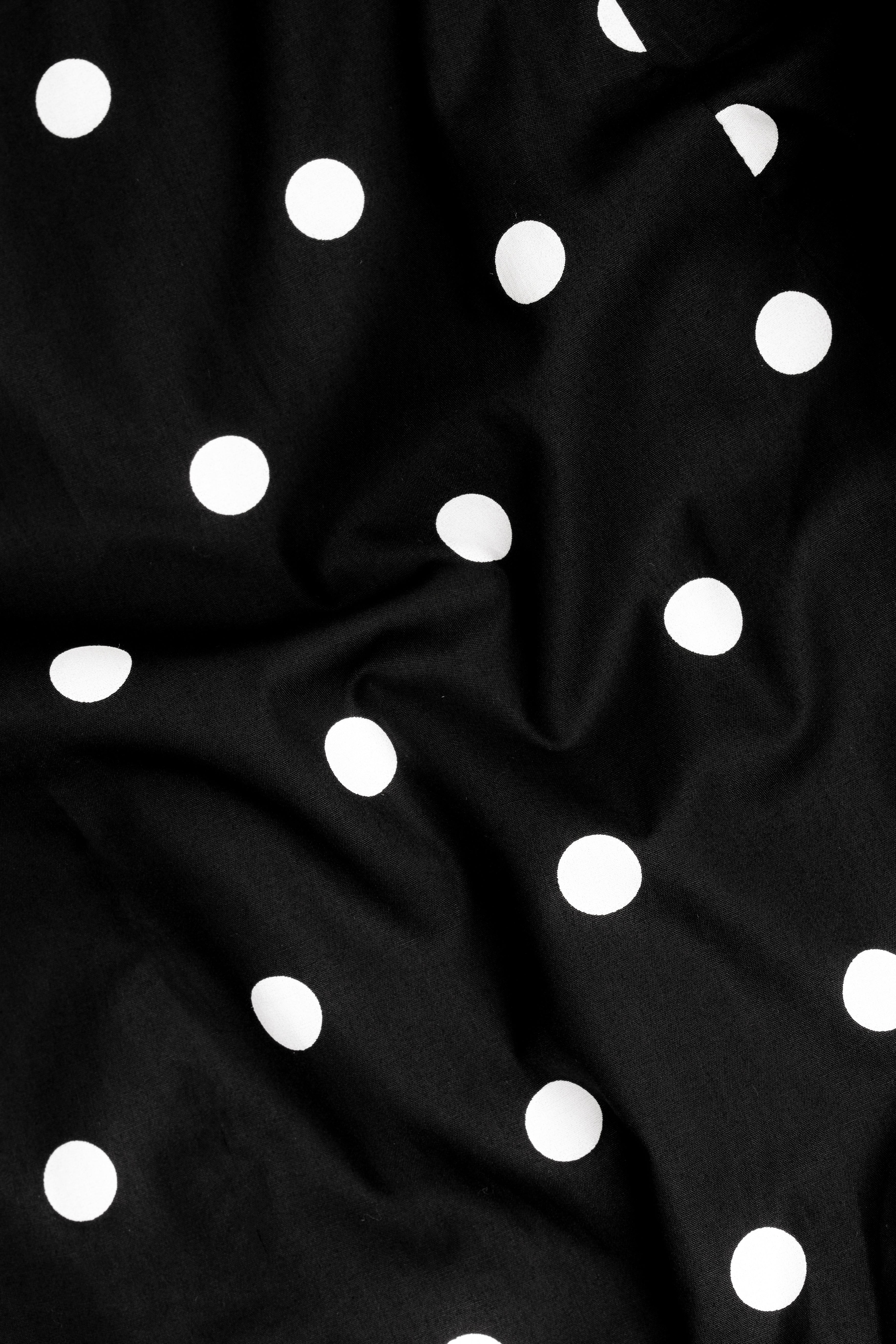 Jade Black with White Polka Dots Premium Cotton Designer Blazer